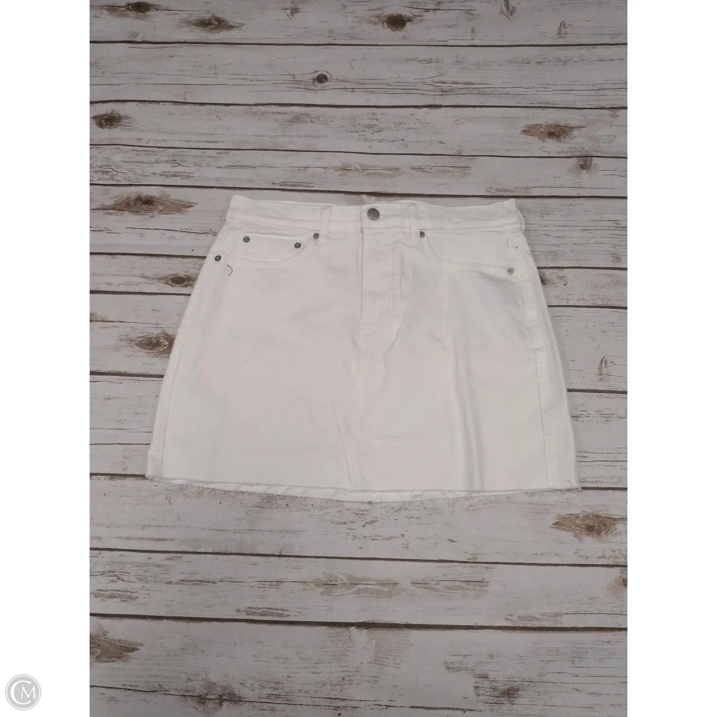 Skirt Mini & Short By Calvin Klein In White Denim, Size: 6