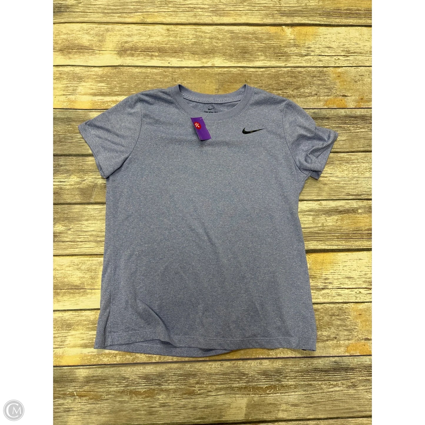 Athletic Top Short Sleeve By Nike In Blue, Size: M