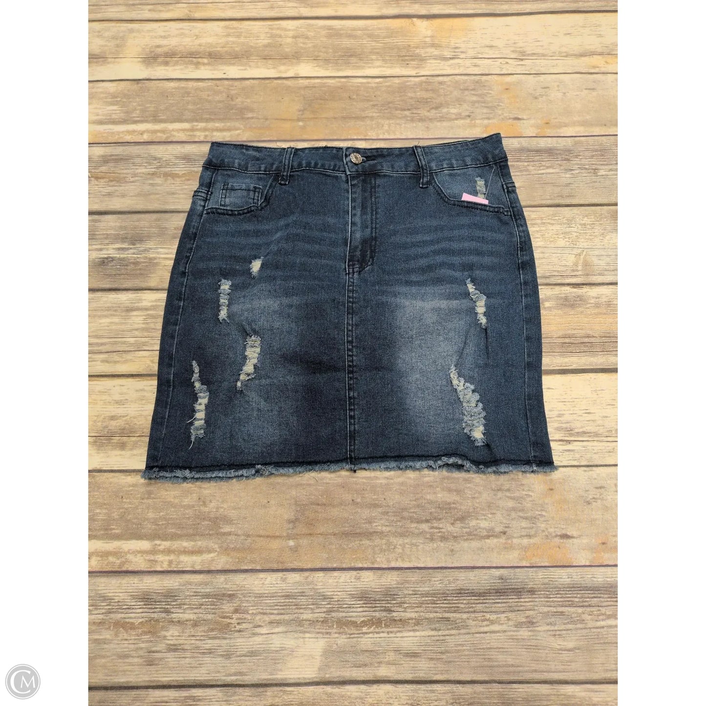 Skirt Mini & Short By Cmf In Blue Denim, Size: Xl