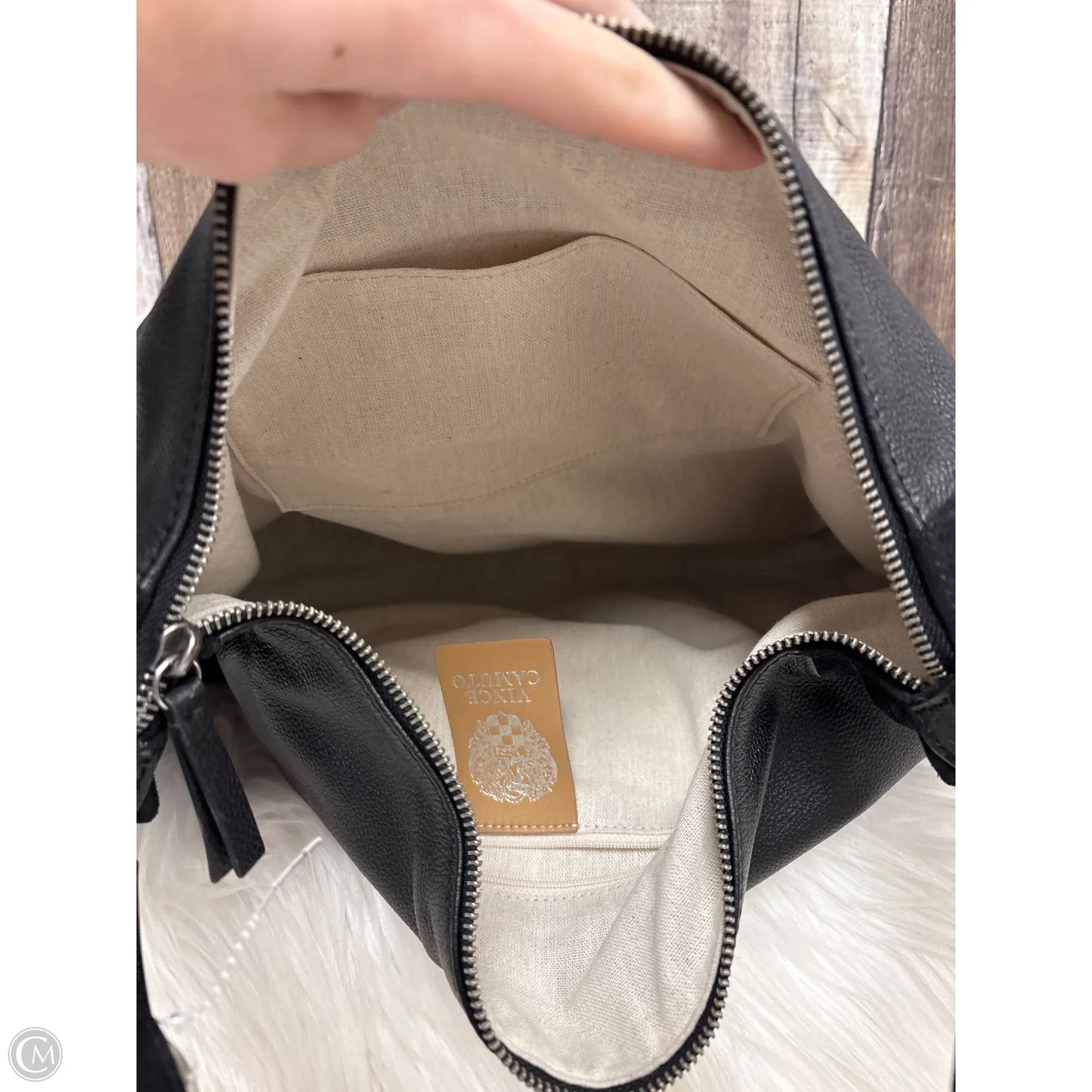 Handbag Leather By Vince Camuto, Size: Large