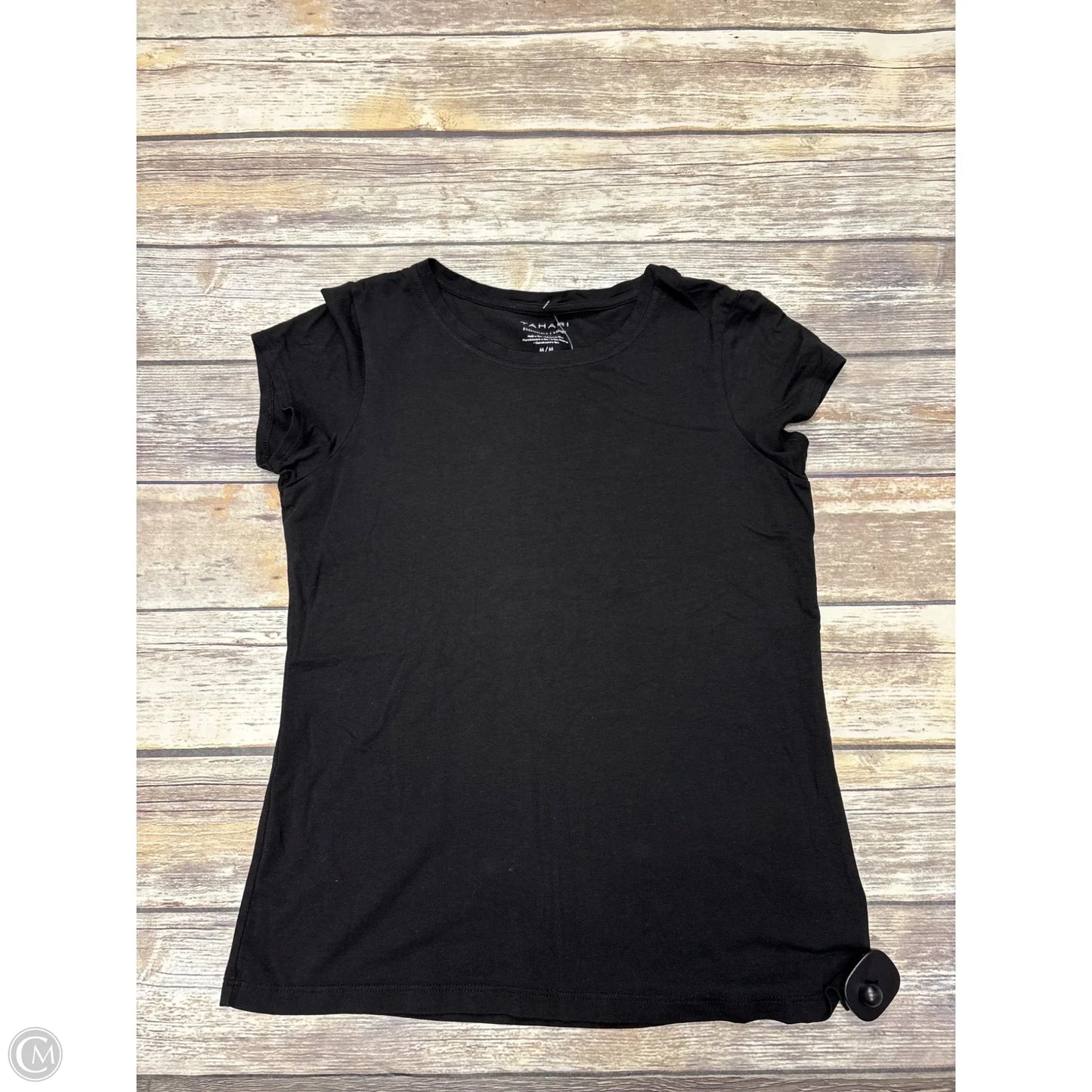 Top Short Sleeve By Tahari In Black, Size: M