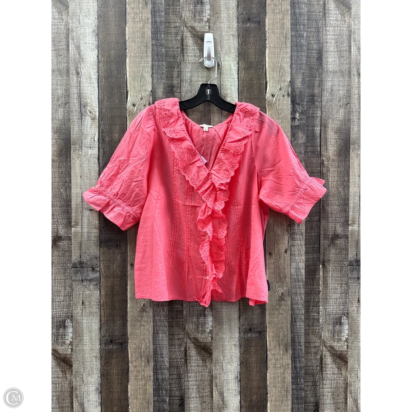 Top Short Sleeve By Talbots In Pink, Size: Xl