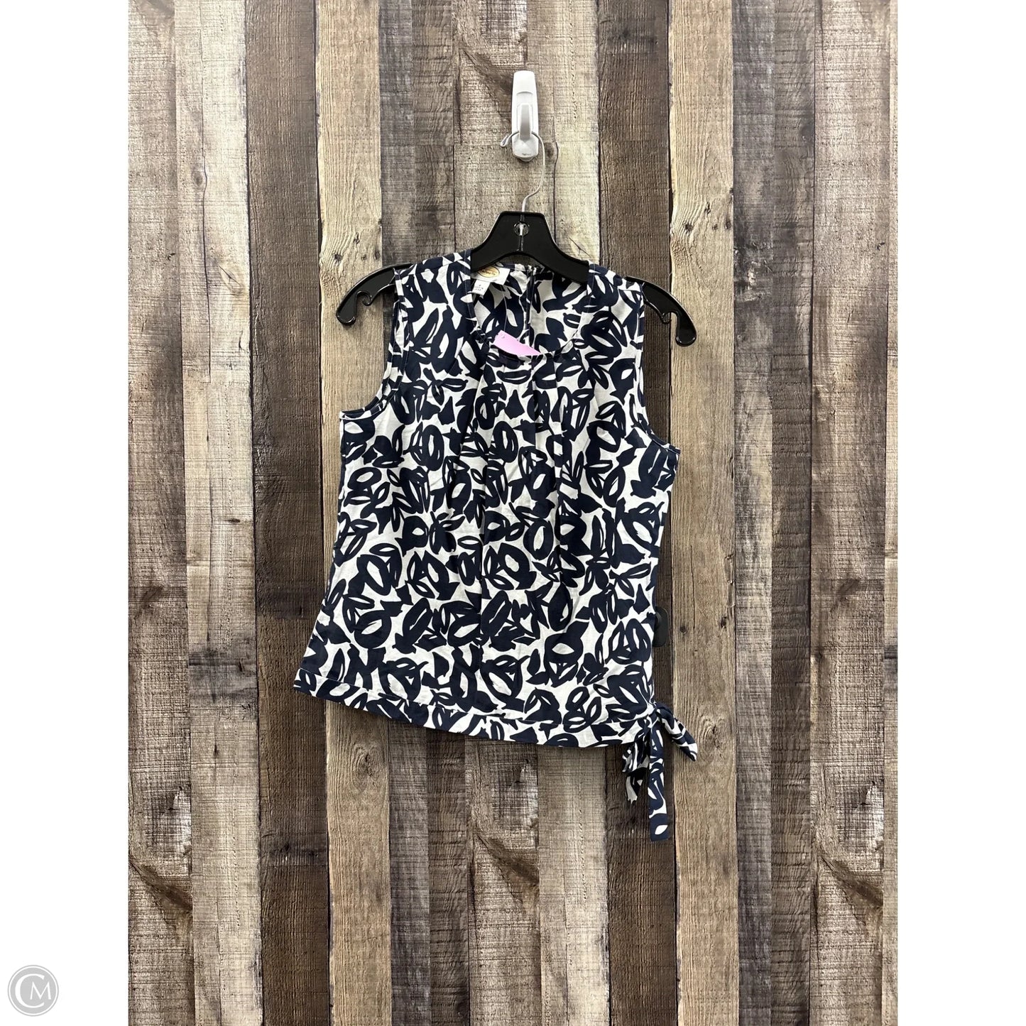 Top Sleeveless By Talbots In Blue & White, Size: S