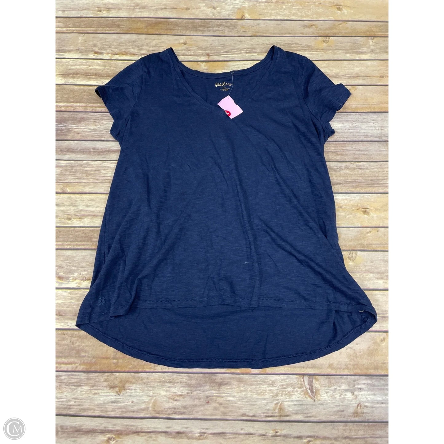 Top Short Sleeve Designer By Lilly Pulitzer In Navy, Size: M