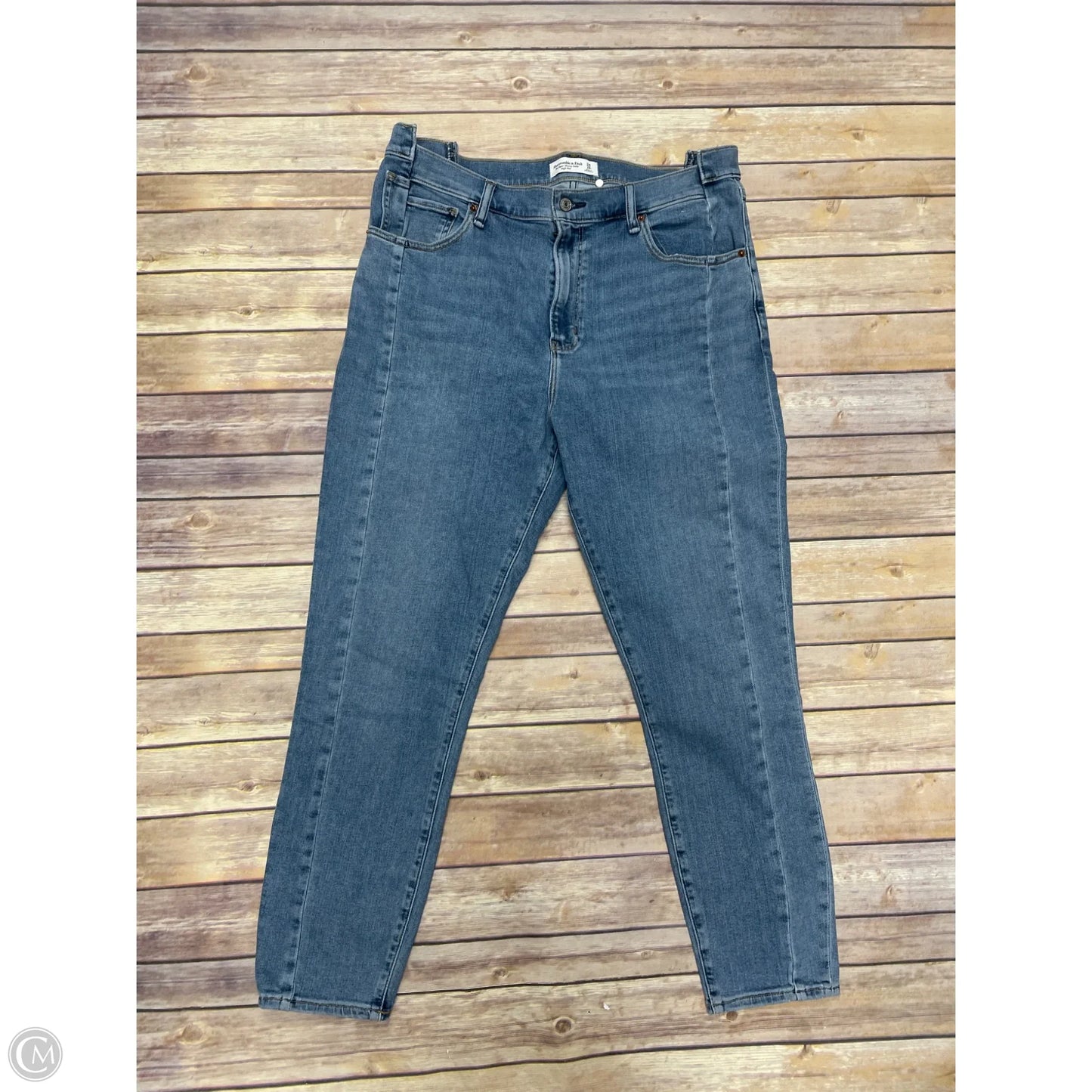 Jeans Straight By Abercrombie And Fitch In Blue Denim, Size: 18