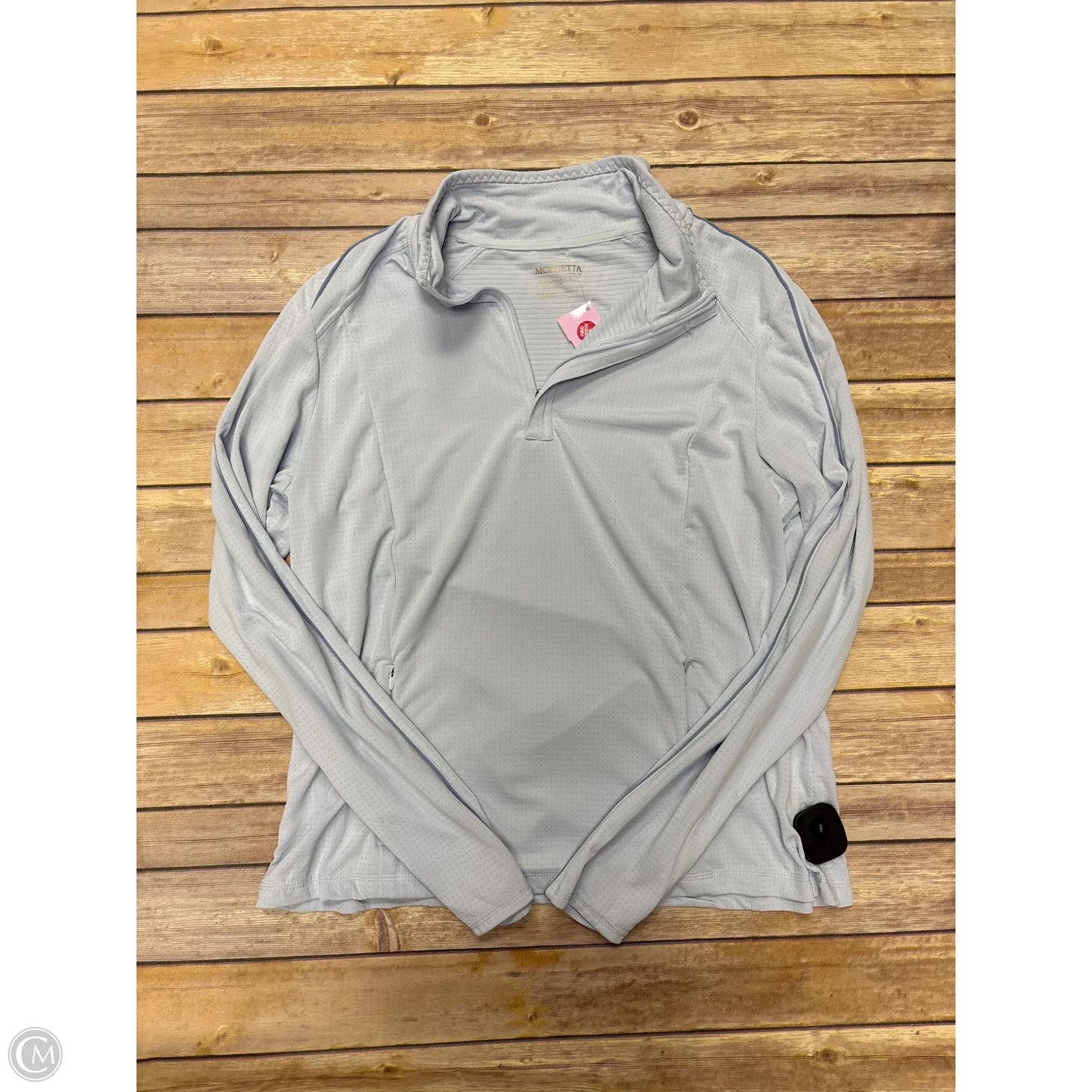 Athletic Top Long Sleeve Collar By Mondetta In Blue, Size: Xl