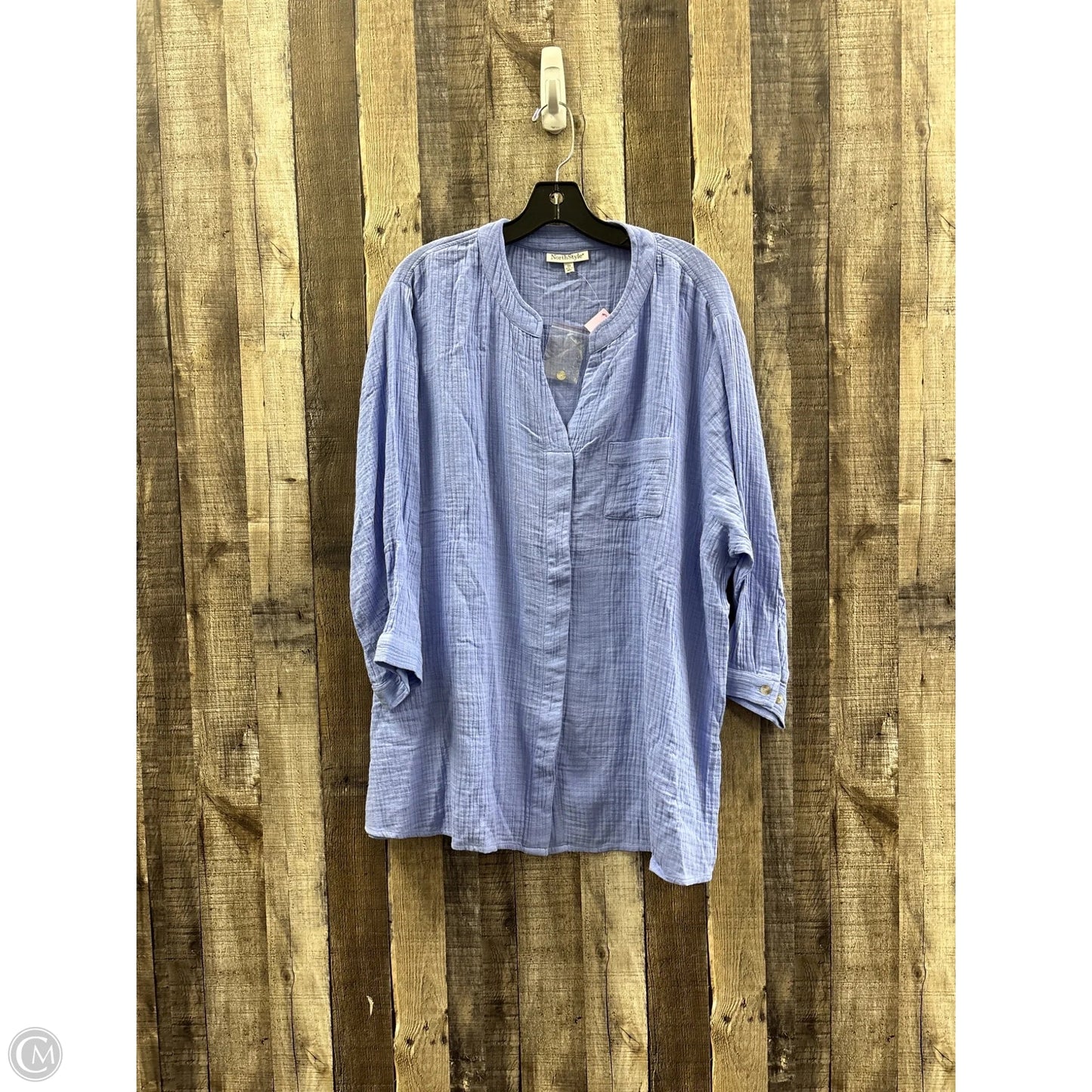 Top 3/4 Sleeve By Northstyle In Blue, Size: 2x