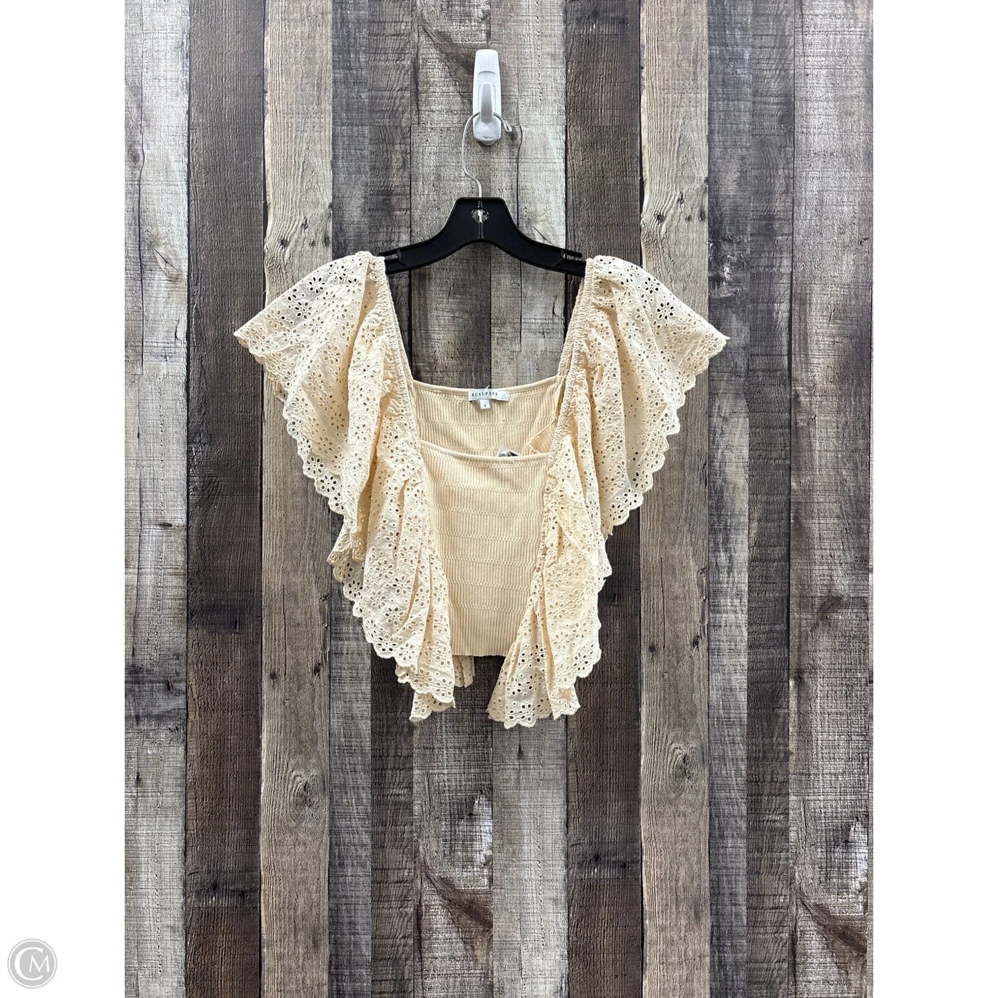 Top Short Sleeve By Cme In Cream, Size: S