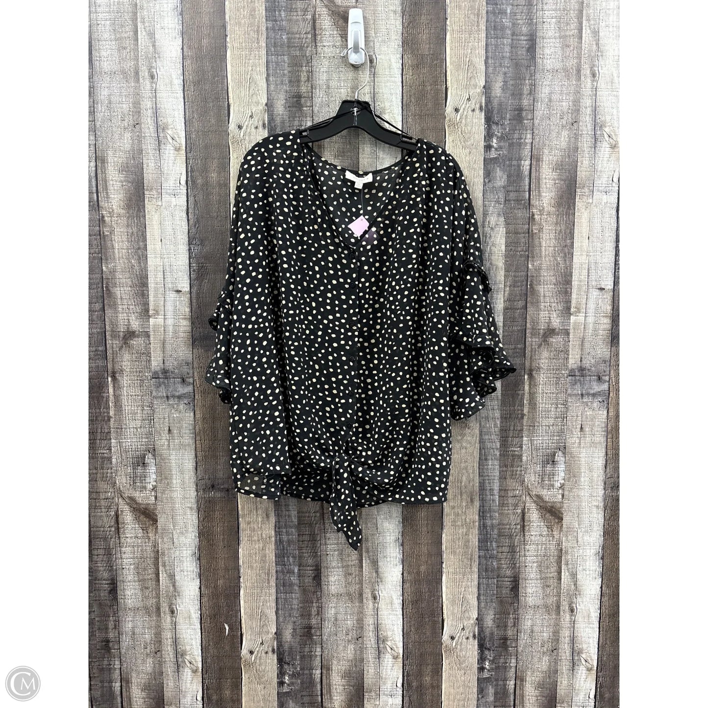 Top Short Sleeve By Umgee In Polkadot Pattern, Size: 2x