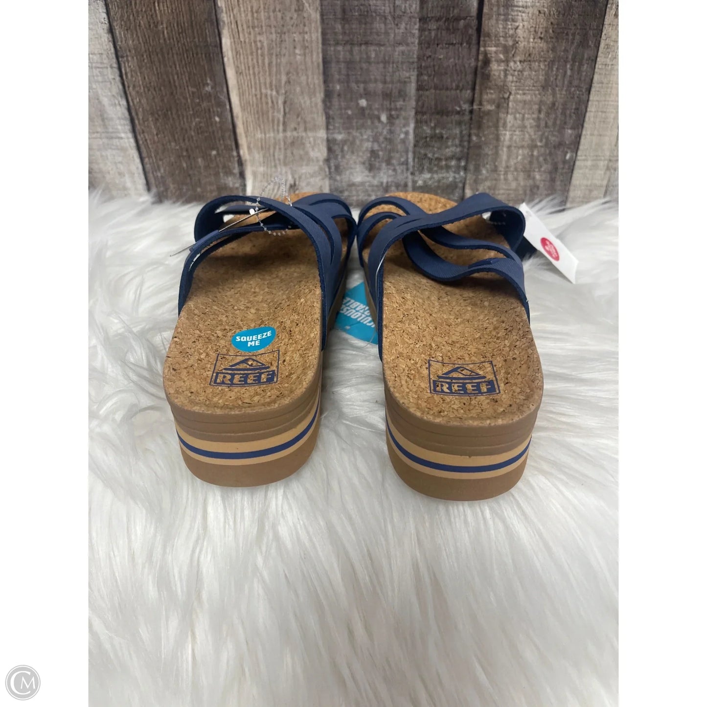 Sandals Heels Wedge By Reef In Blue, Size: 7
