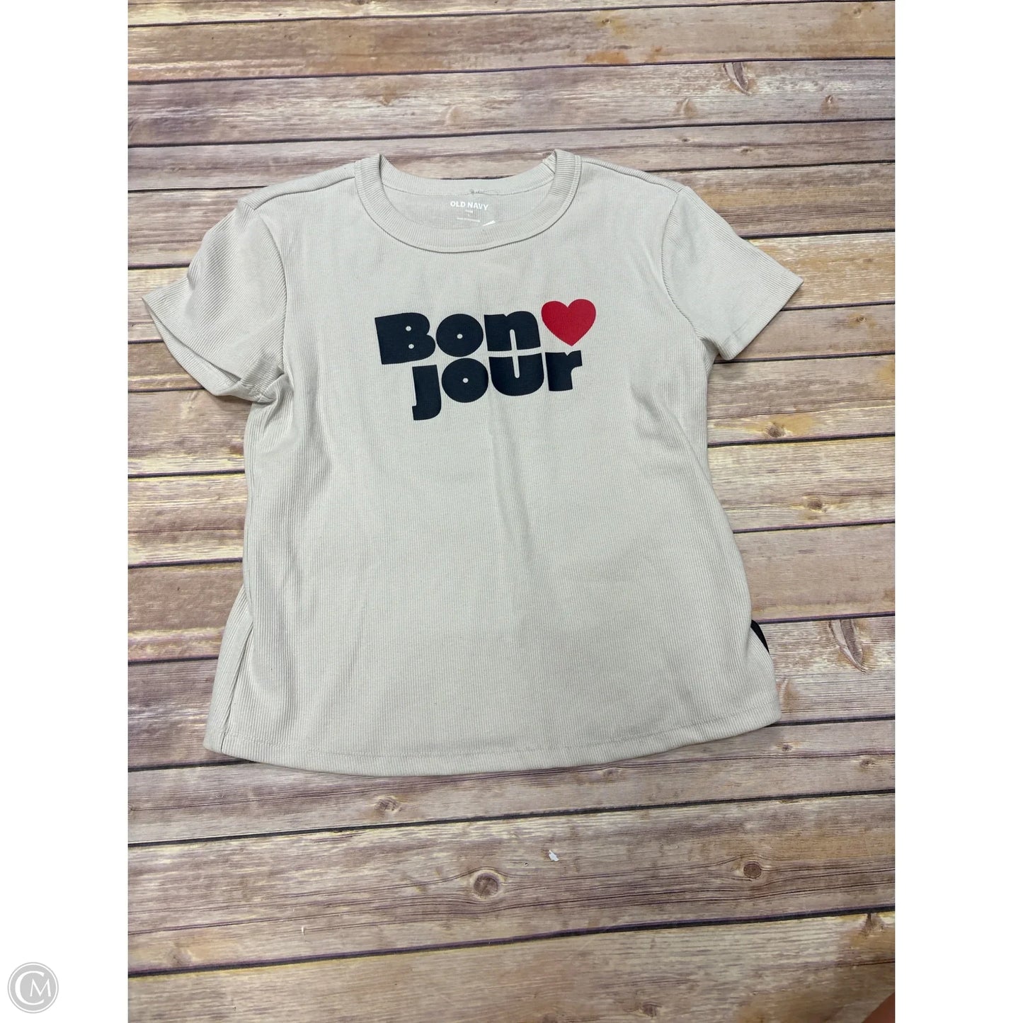 Top Short Sleeve By Old Navy In Tan, Size: L