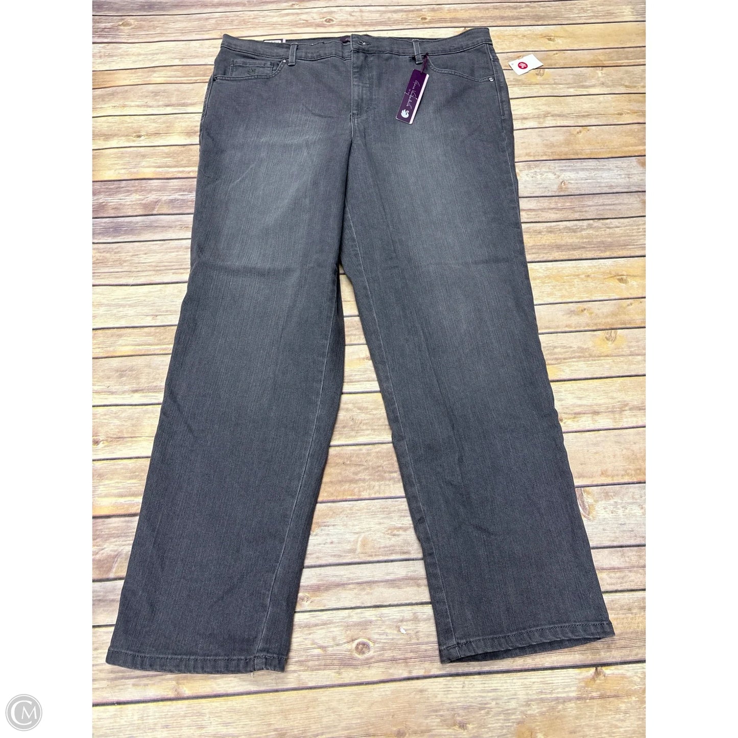 Jeans Straight By Gloria Vanderbilt In Grey Denim, Size: 18
