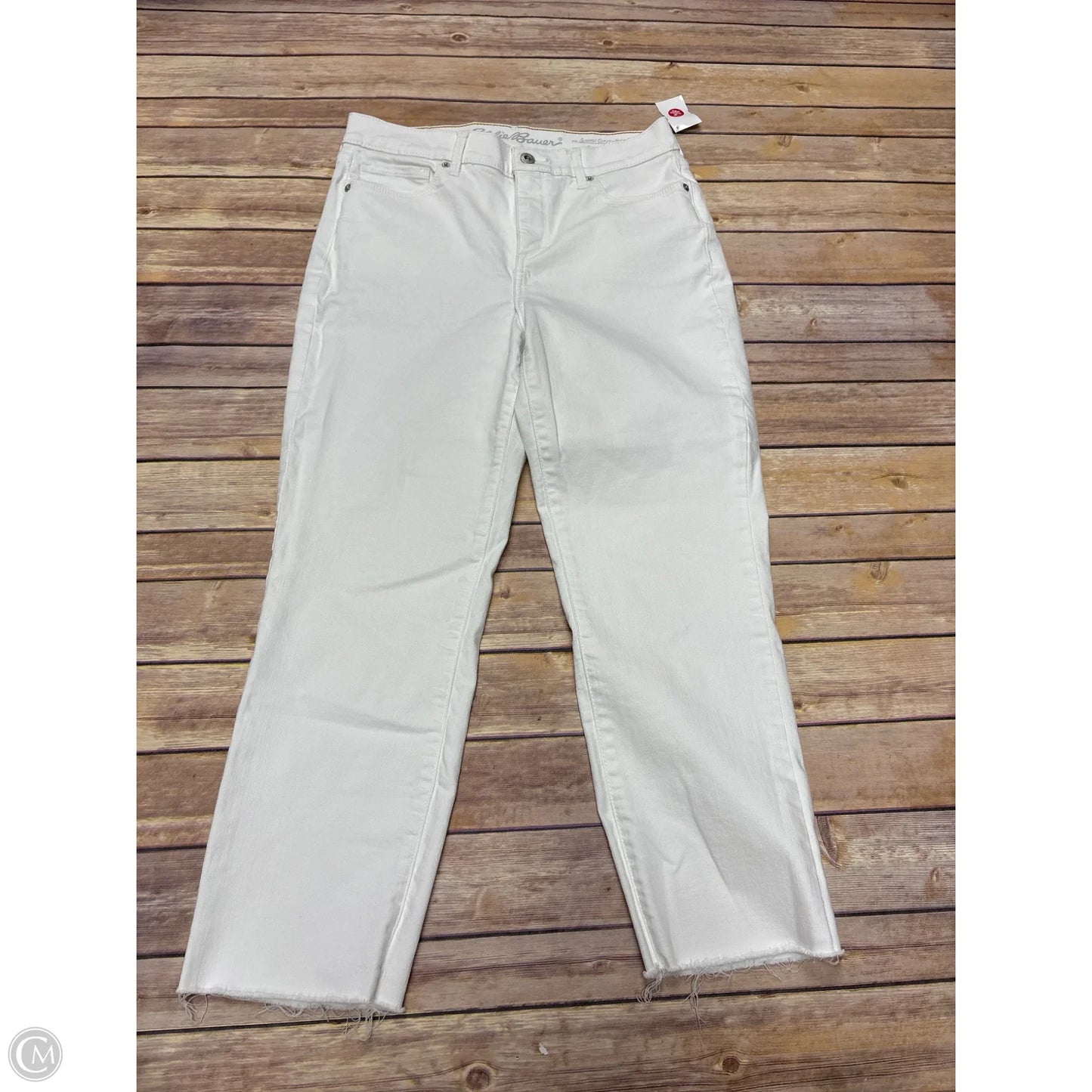 Jeans Cropped By Eddie Bauer In White Denim, Size: 8