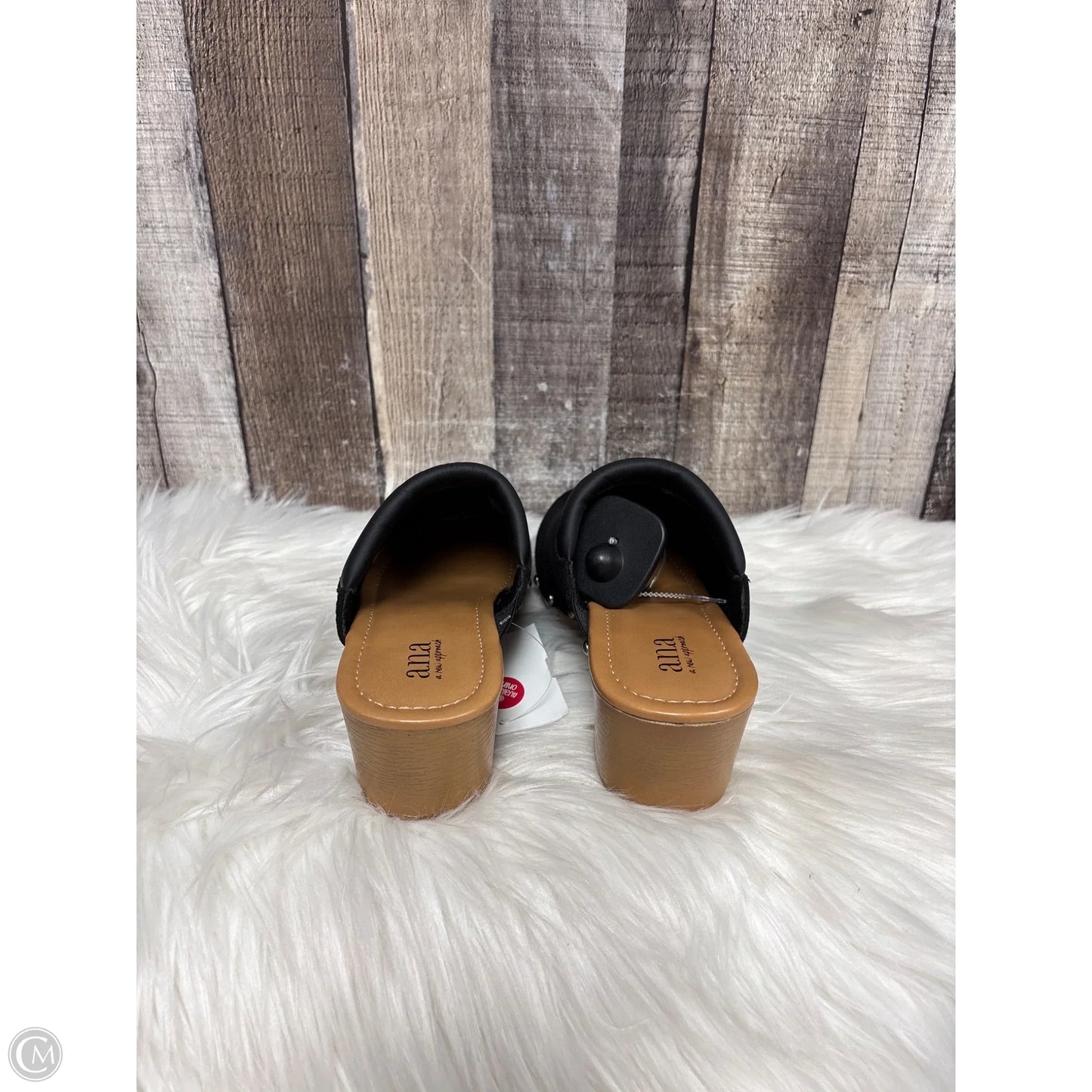 Shoes Heels Wedge By Ana In Black, Size: 6.5