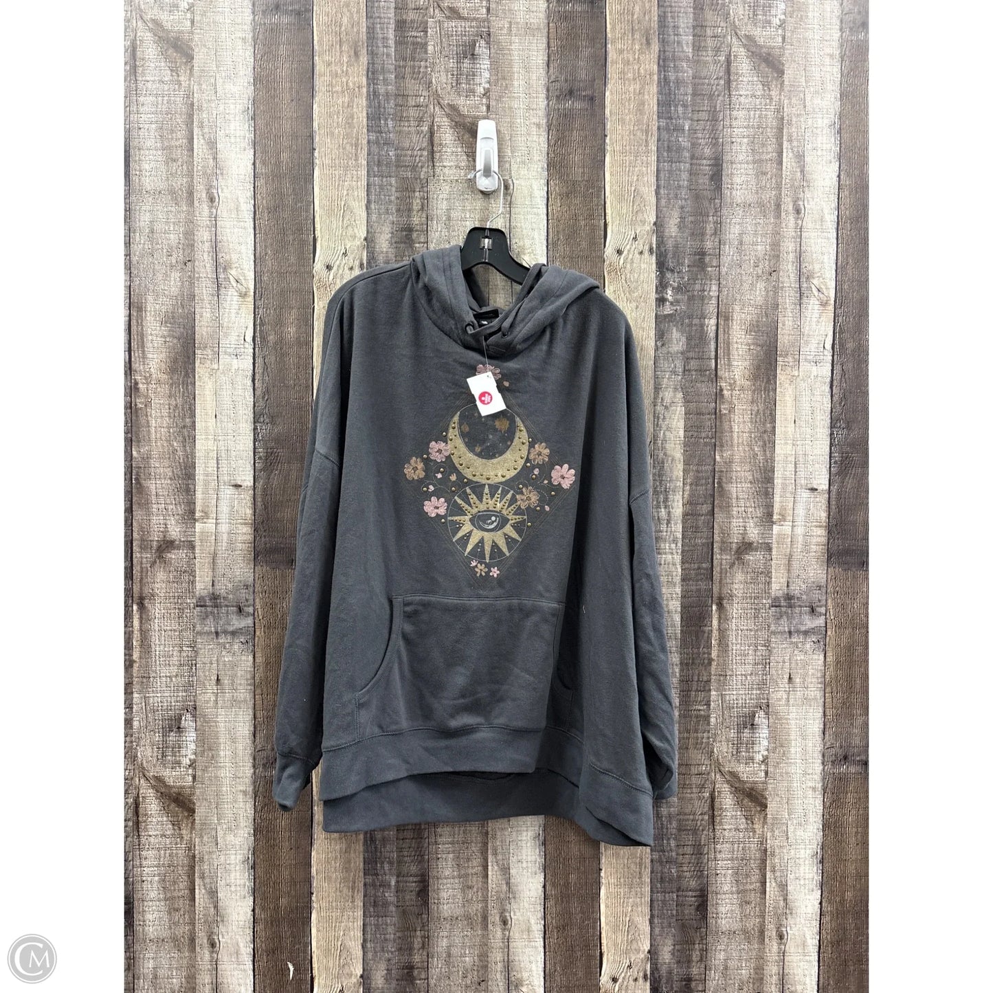 Sweatshirt Hoodie By Torrid In Grey, Size: 3x