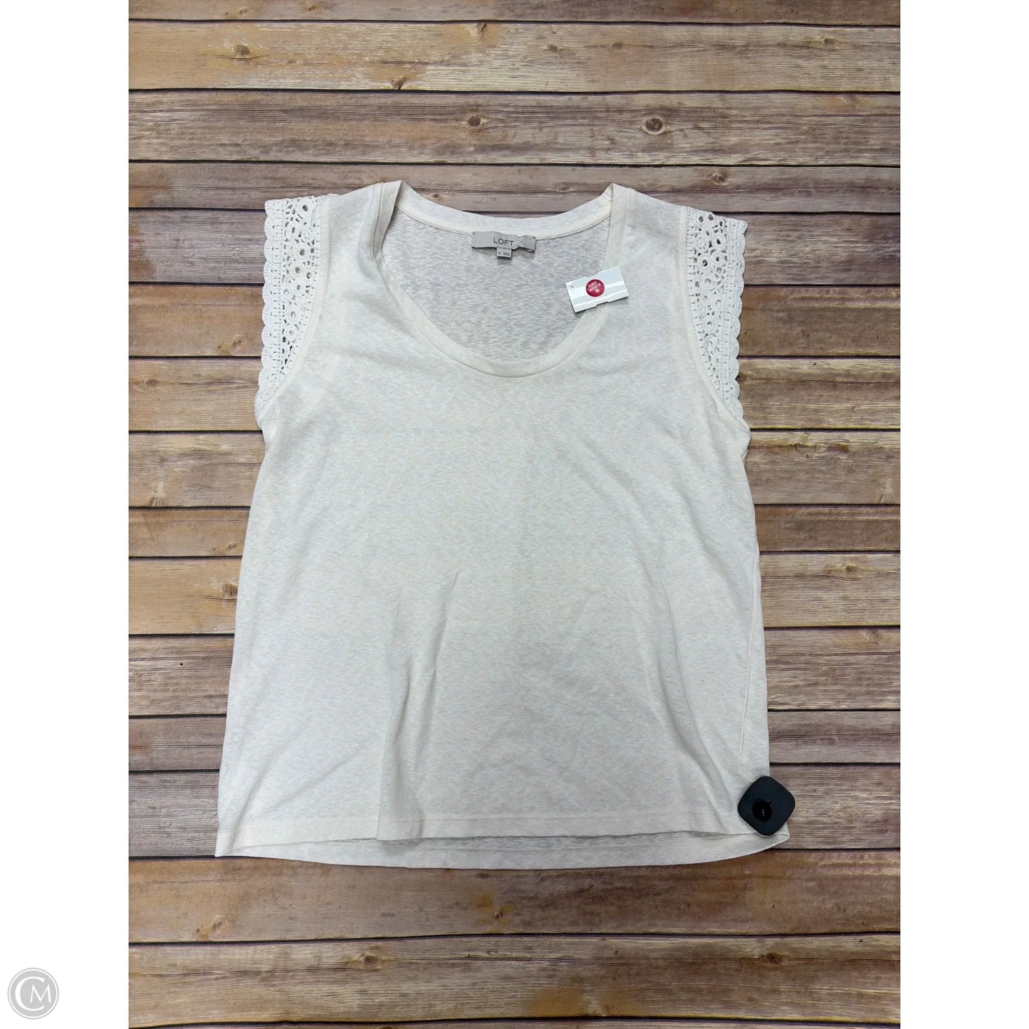 Top Sleeveless By Loft In Ivory, Size: Xl