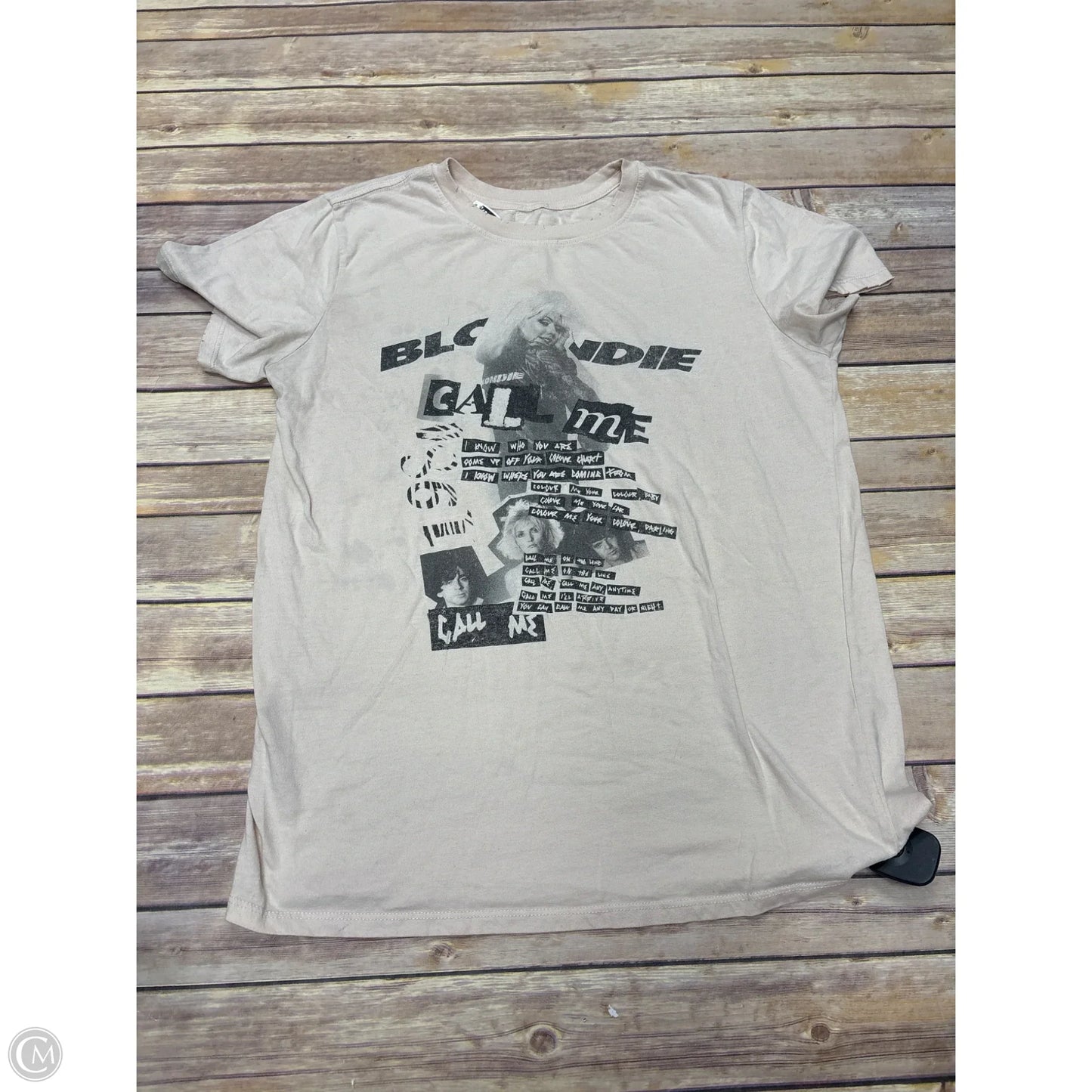 Top Short Sleeve By Cme In Peach, Size: L