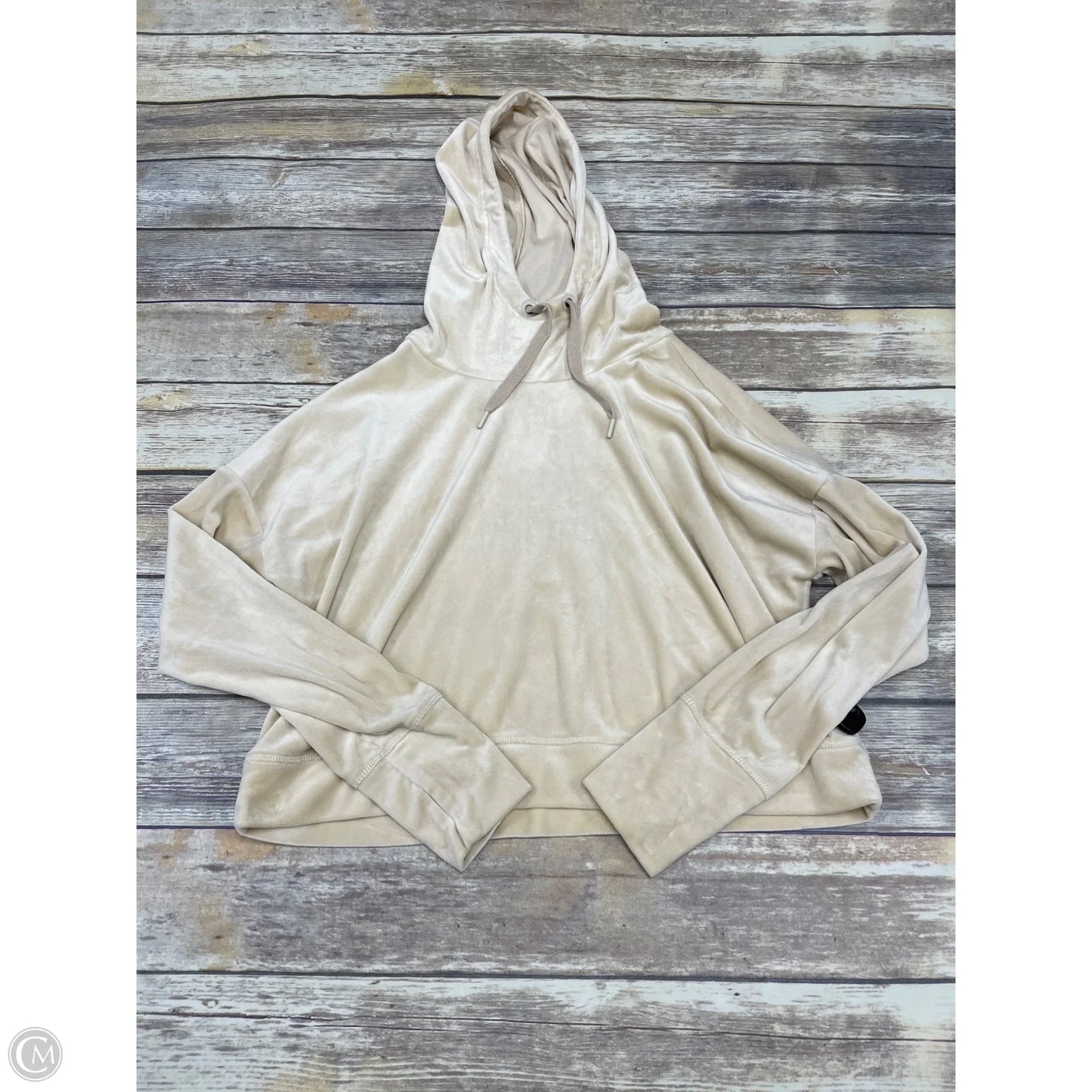 Sweatshirt Hoodie By Offline In Beige, Size: M