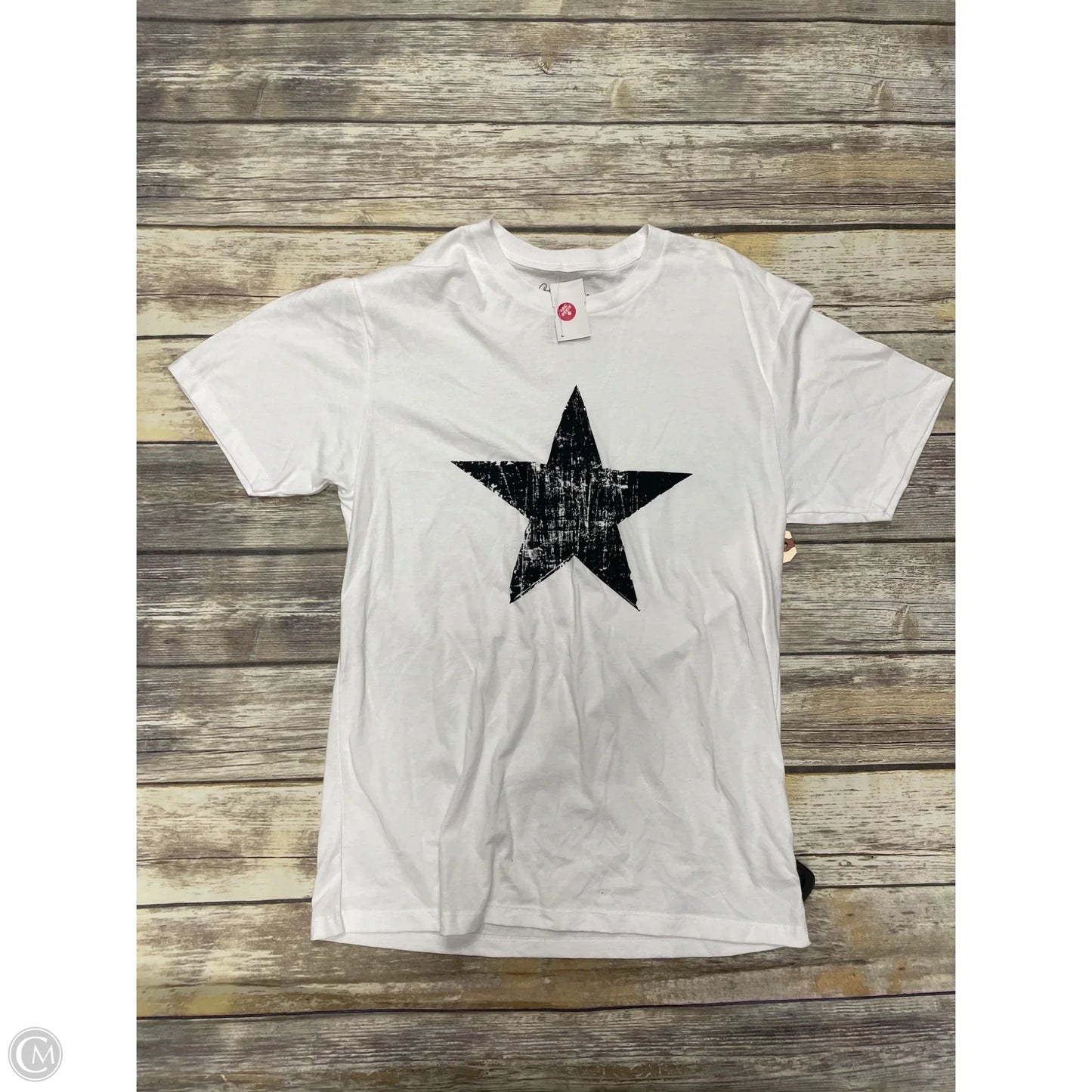 Top Short Sleeve By Cme In White, Size: M