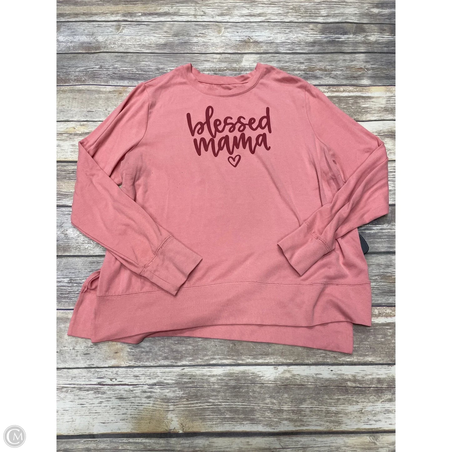 Top Long Sleeve By Cme In Mauve, Size: Xl