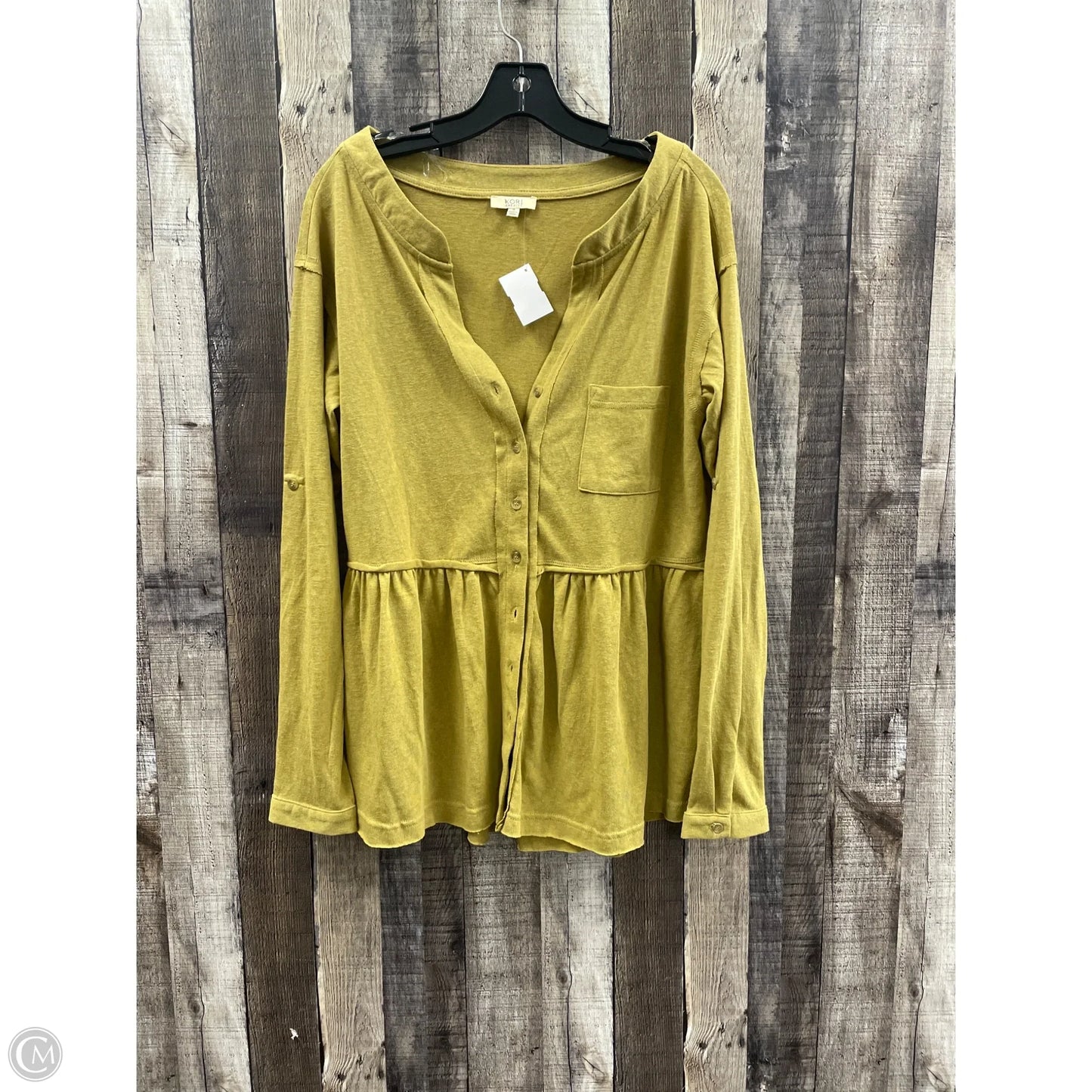 Top Long Sleeve By Kori America In Yellow, Size: S