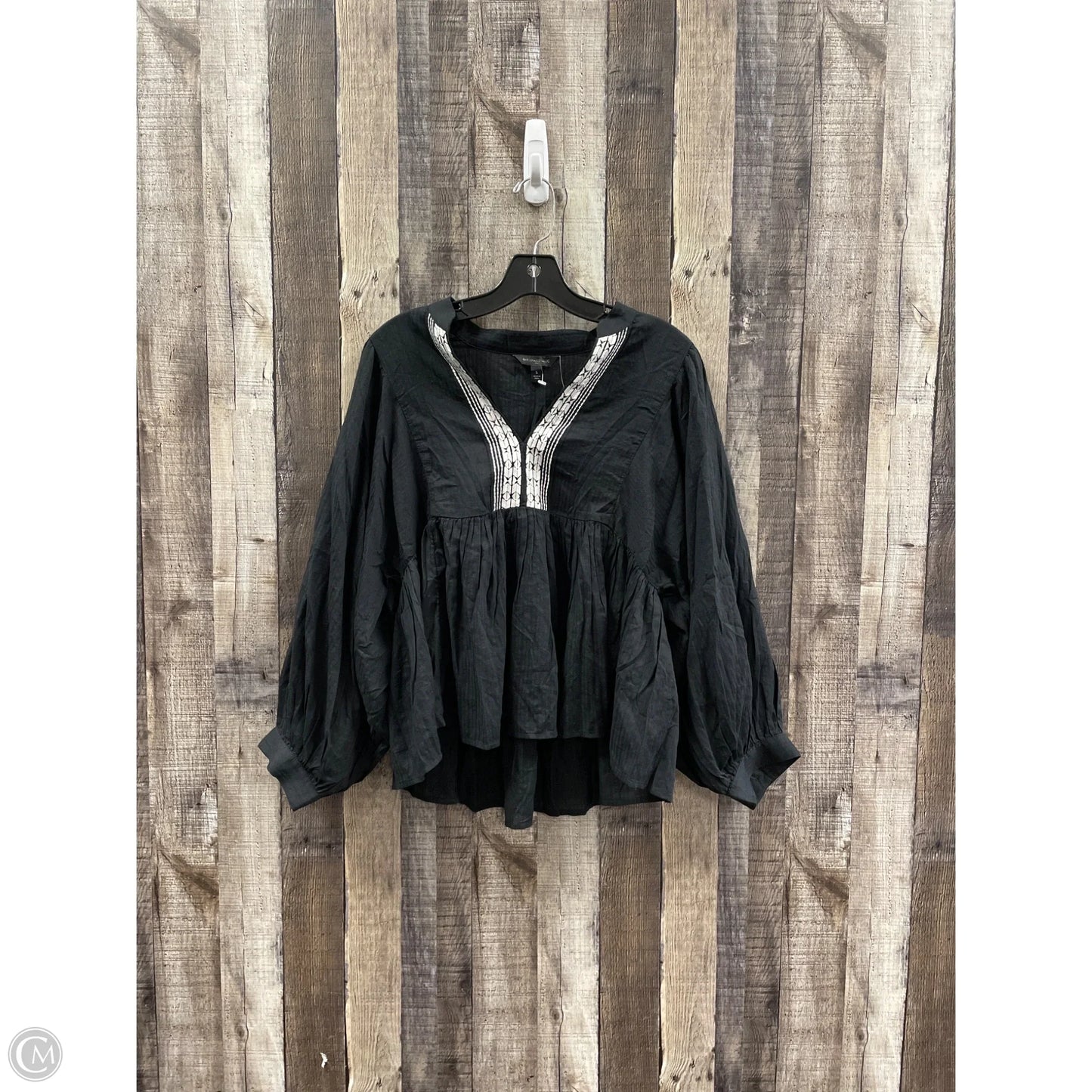 Top Long Sleeve By Banana Republic In Black, Size: S