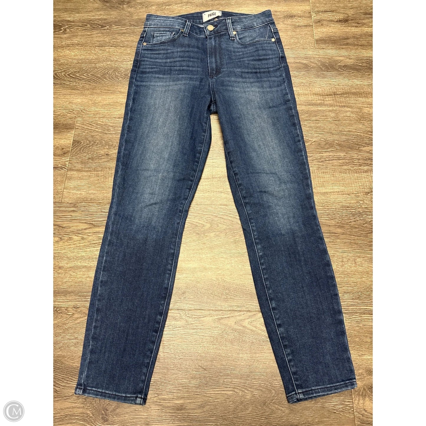 Jeans Straight By Paige In Blue Denim, Size: 4