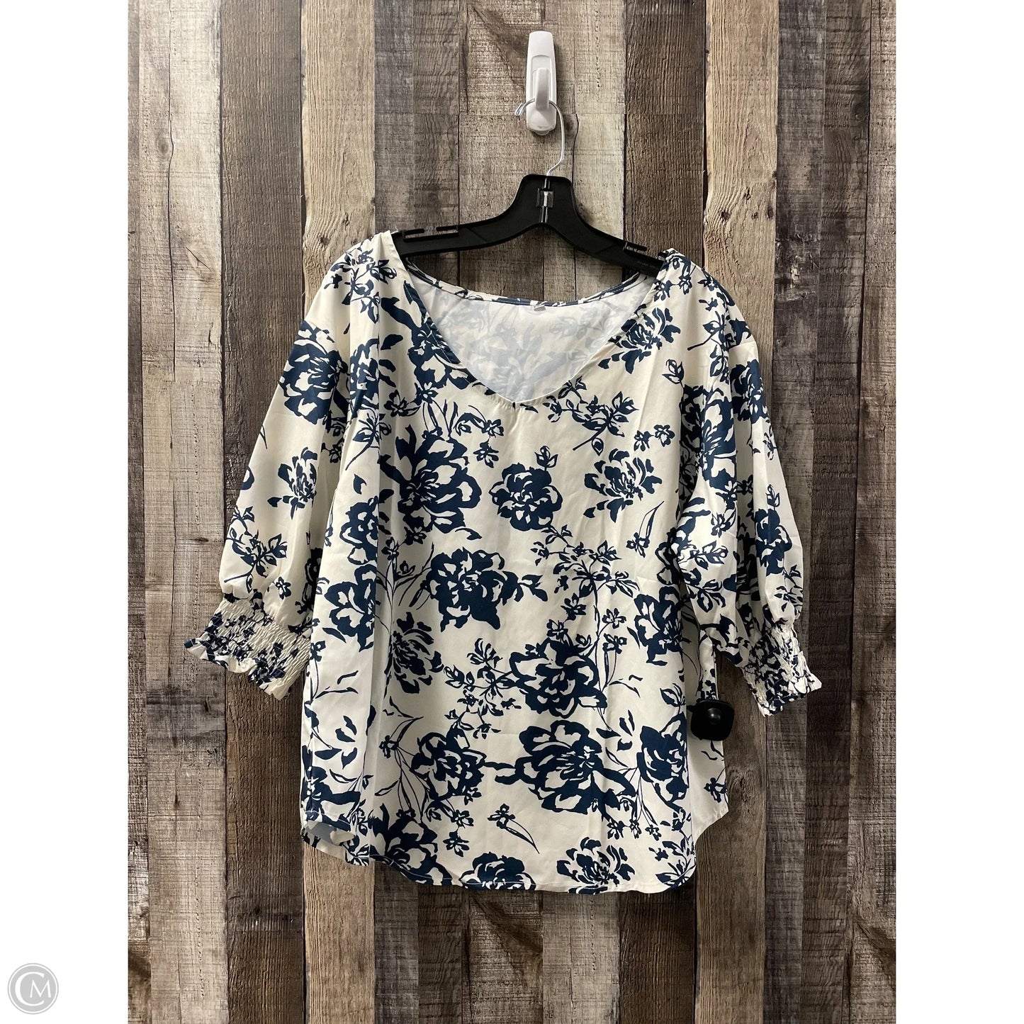 Top Short Sleeve By Cmf In Floral Print, Size: Xxl