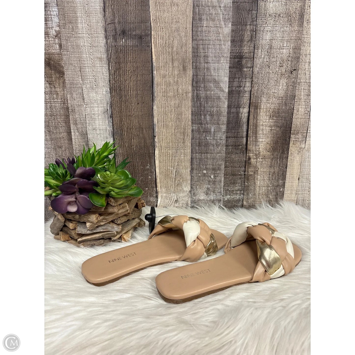Sandals Flats By Nine West In Tan, Size: 6.5