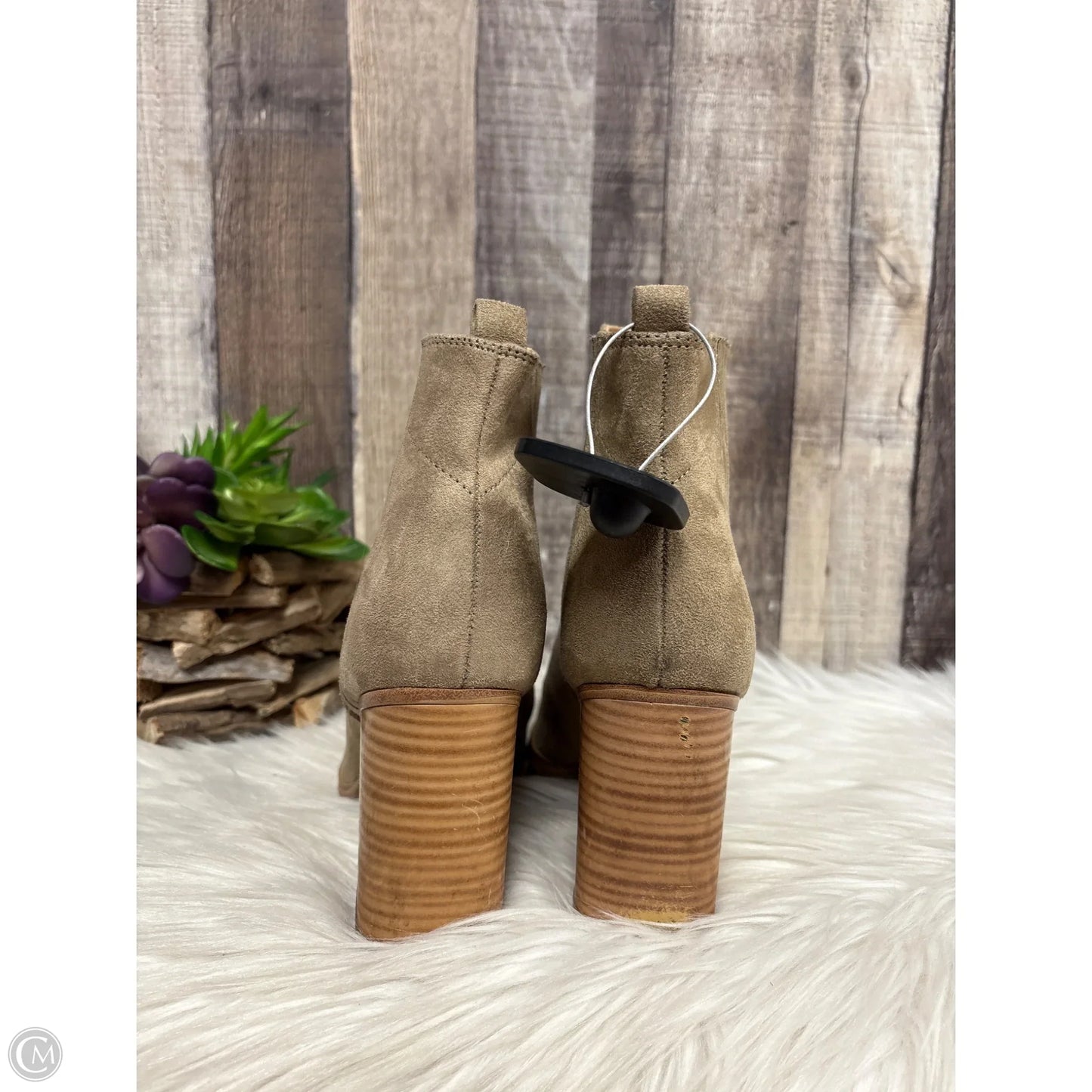 Boots Ankle Heels By Nine West In Tan, Size: 7