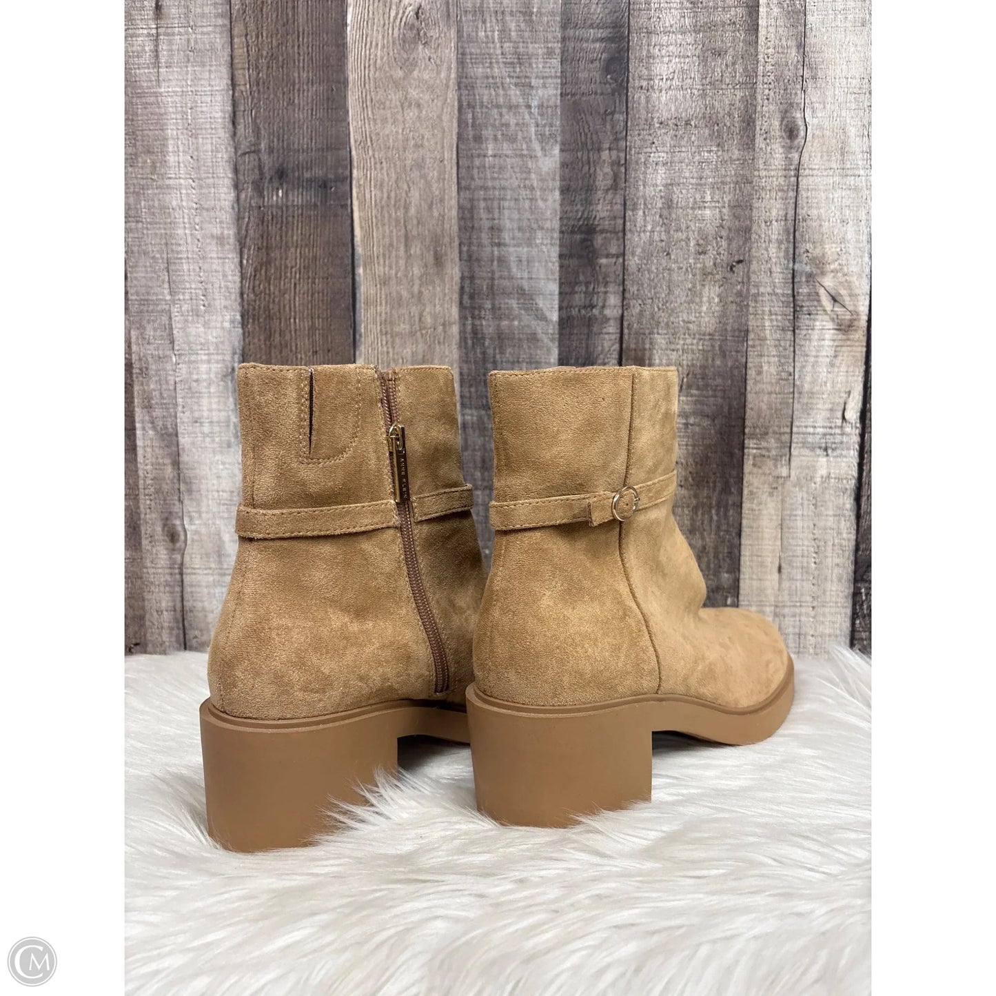 Boots Ankle Heels By Anne Klein In Tan, Size: 10