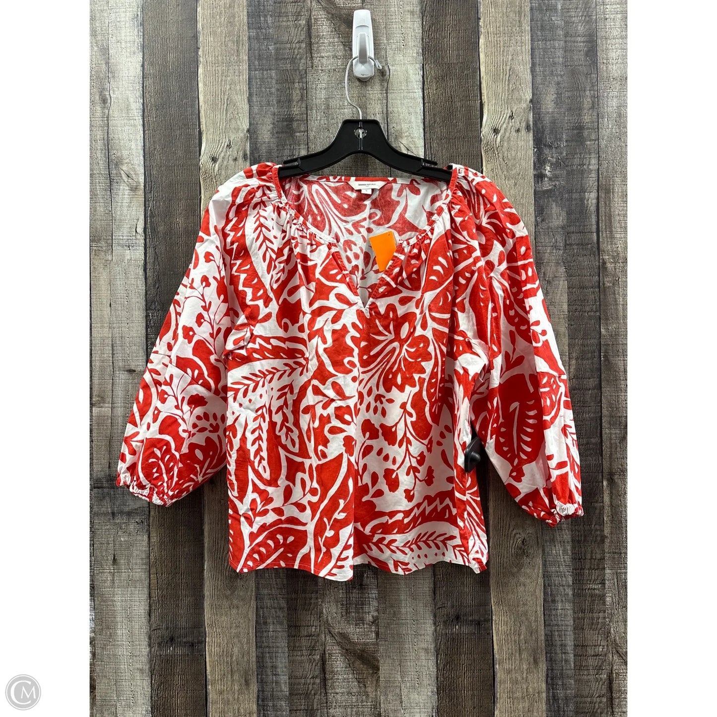 Top Long Sleeve By Banana Republic In Red, Size: S