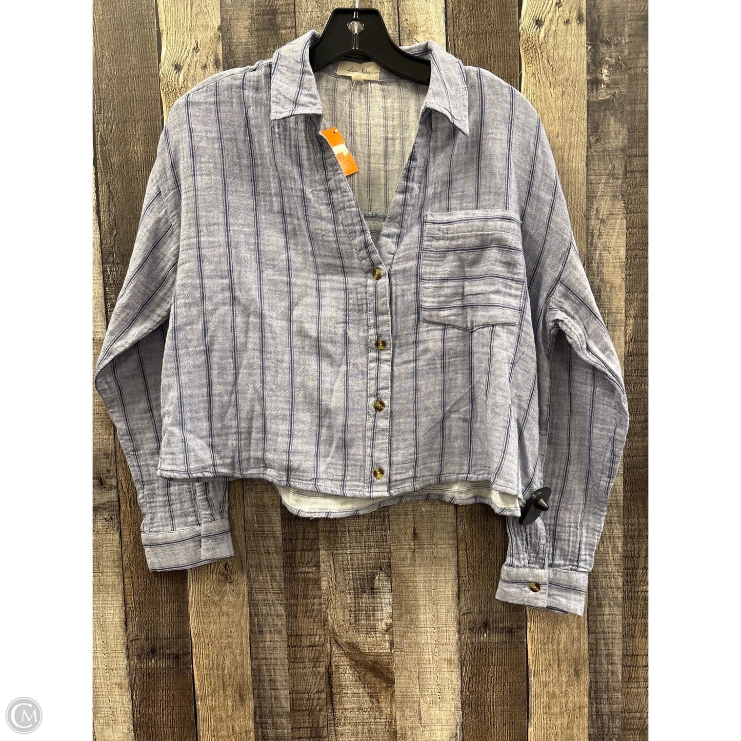 Top Long Sleeve By Love Notes In Blue, Size: M