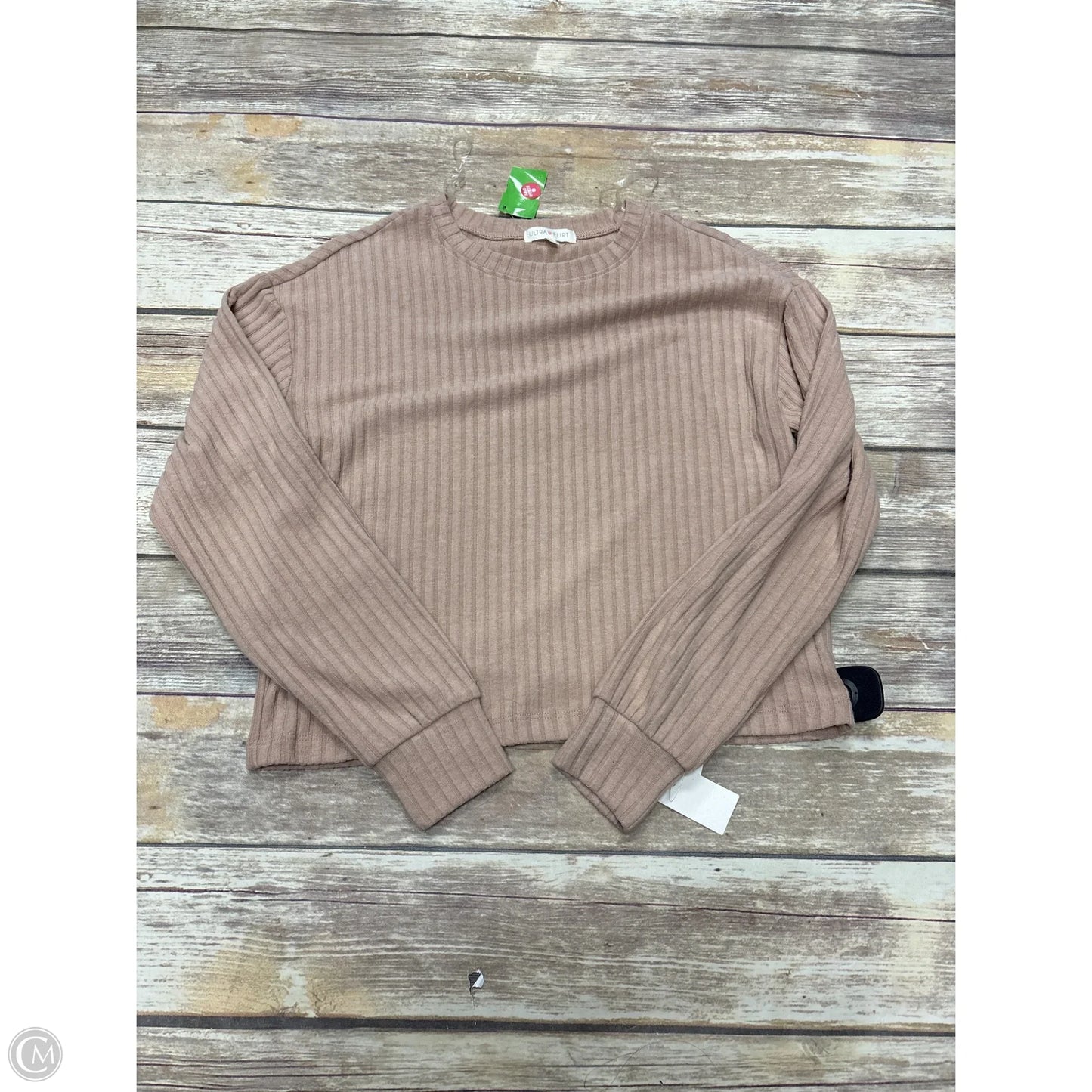 Top Long Sleeve By Ultra Flirt In Brown, Size: S