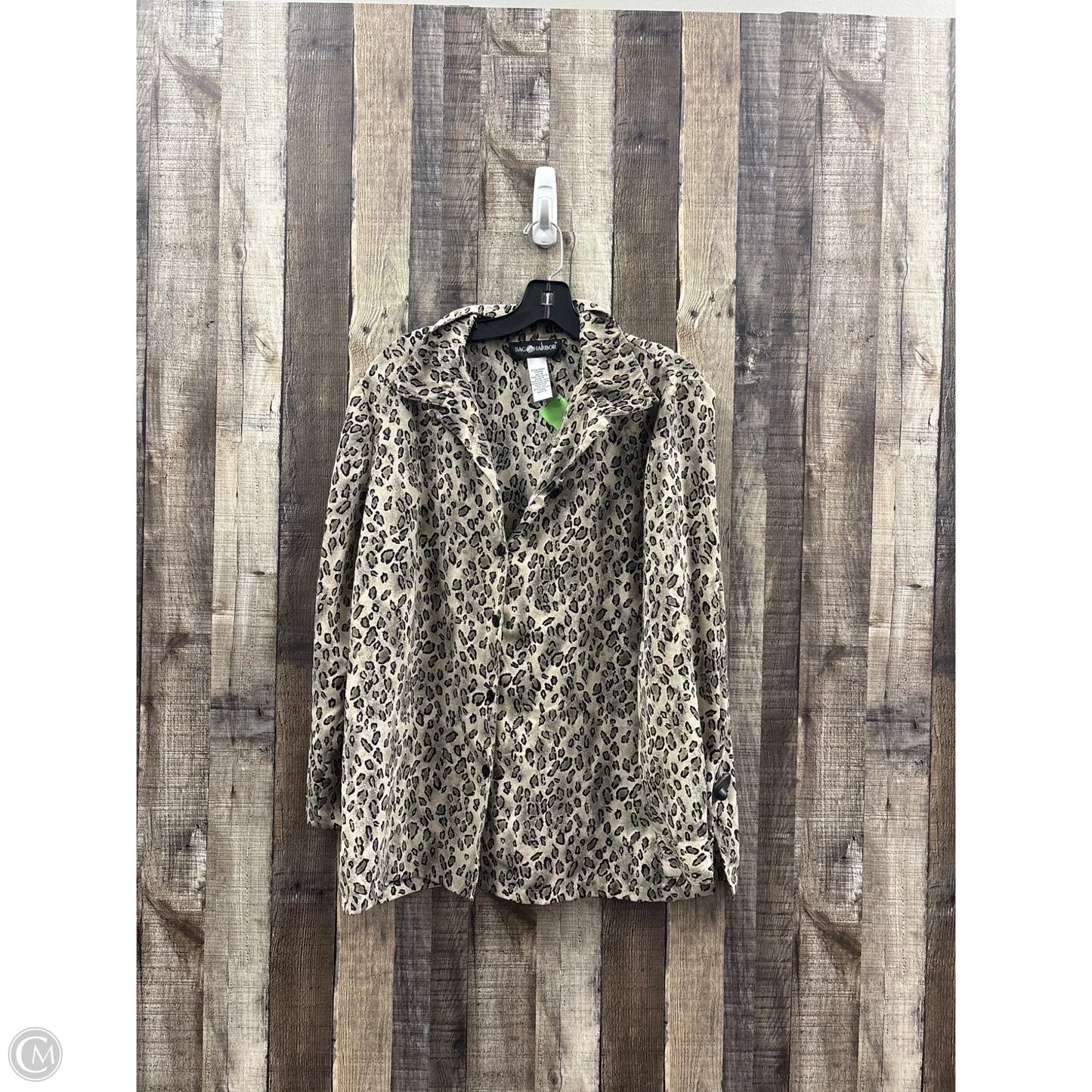 Top Long Sleeve By Sag Harbor In Animal Print, Size: Xl