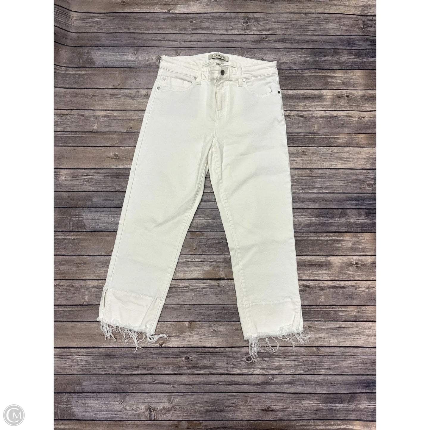 Jeans Straight By Liverpool In White Denim, Size: 10