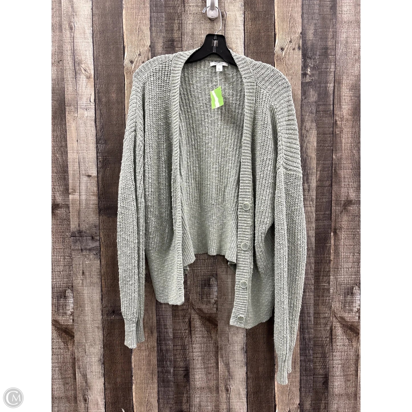 Sweater Cardigan By Nine West In Green, Size: Xl