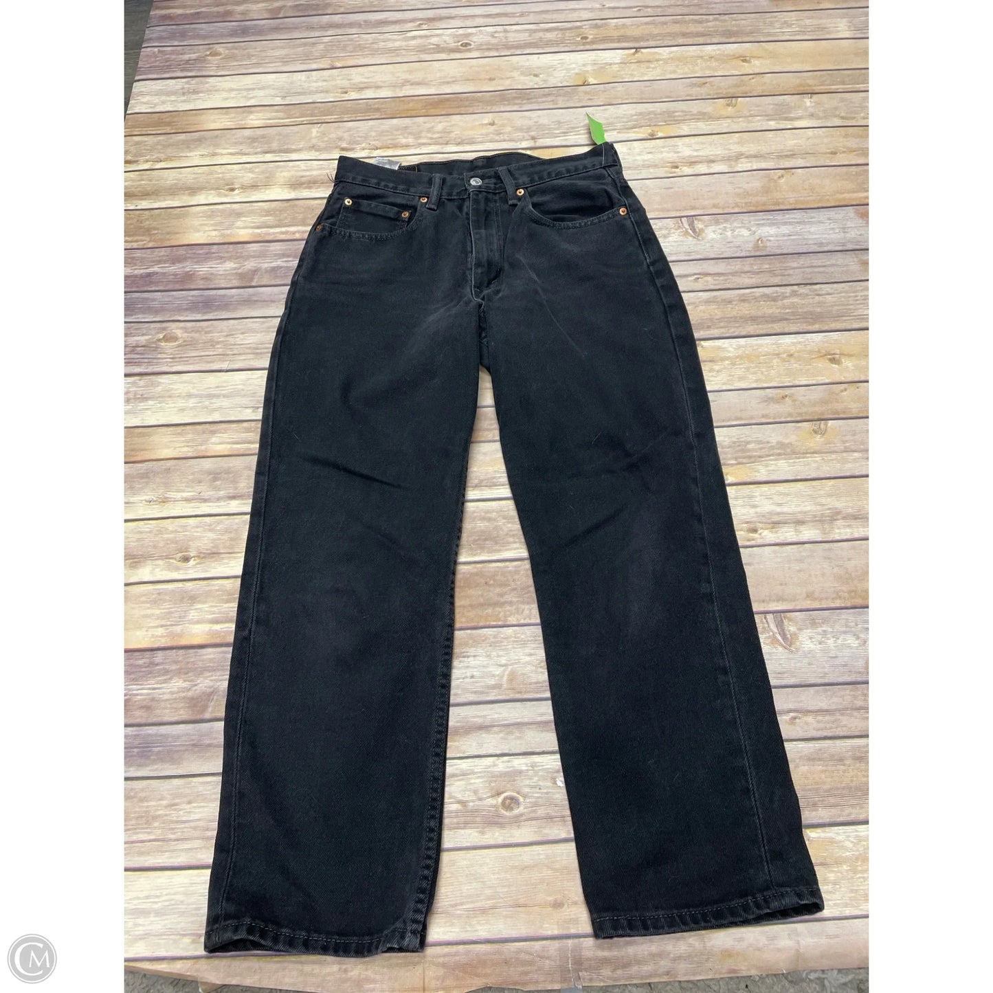 Jeans Straight By Levis In Black Denim, Size: 8