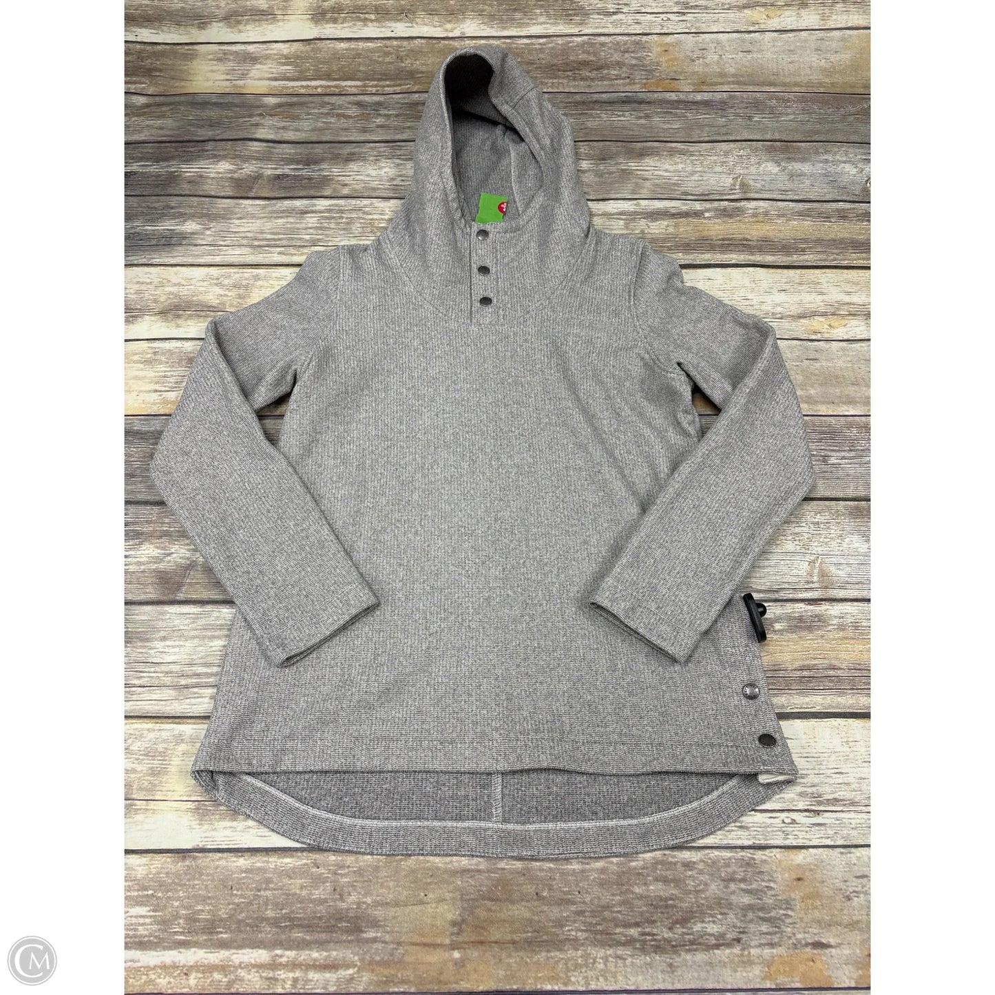 Athletic Sweatshirt Hoodie By The North Face In Grey, Size: M