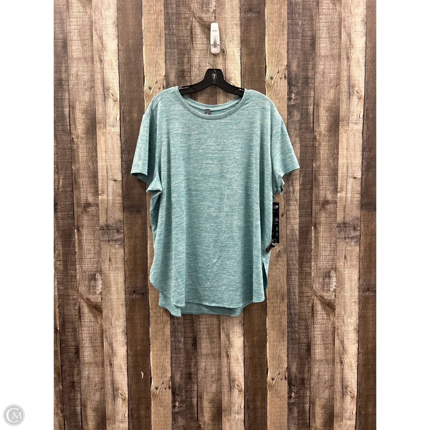Athletic Top Short Sleeve By Skechers In Blue, Size: 3x