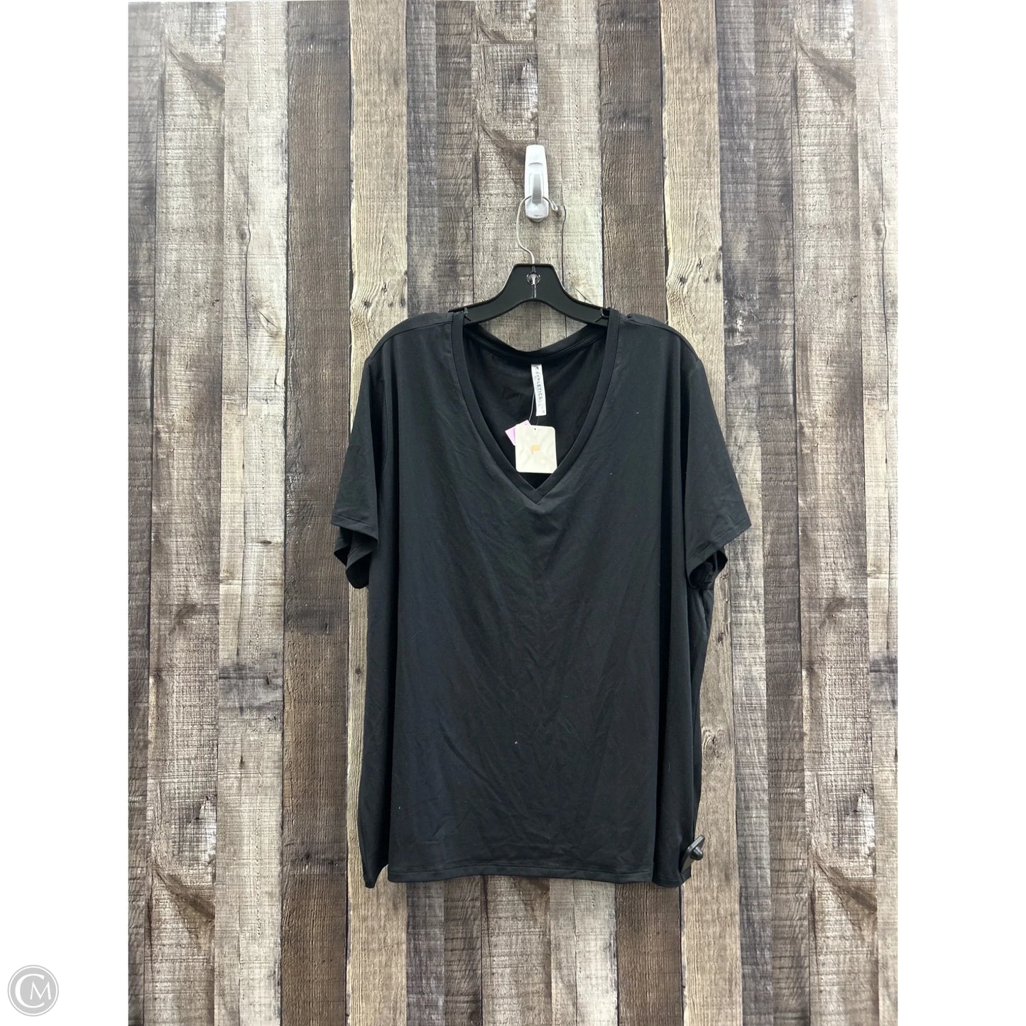 Athletic Top Short Sleeve By Fabletics In Black, Size: 1x