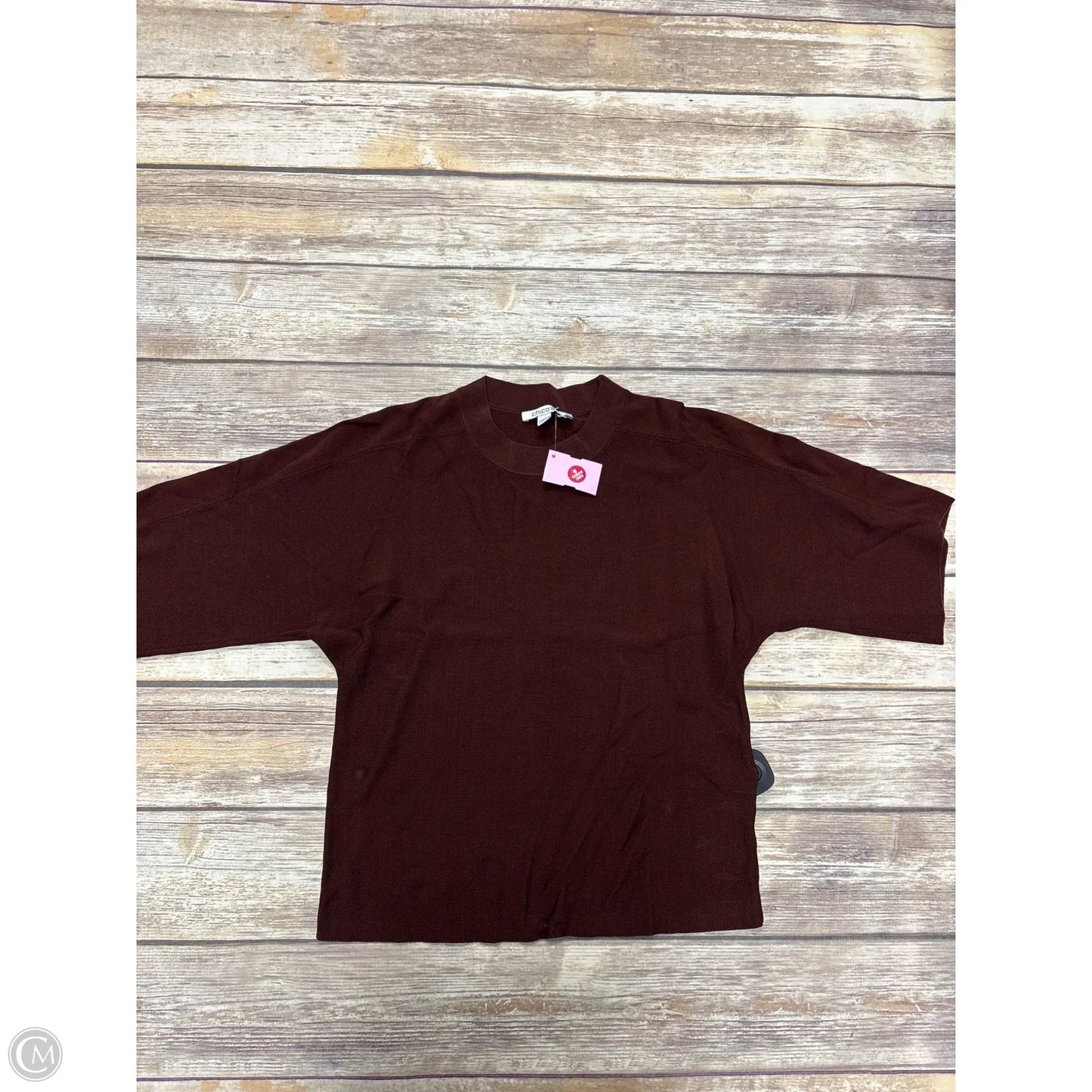 Top 3/4 Sleeve By Chicos In Brown, Size: S