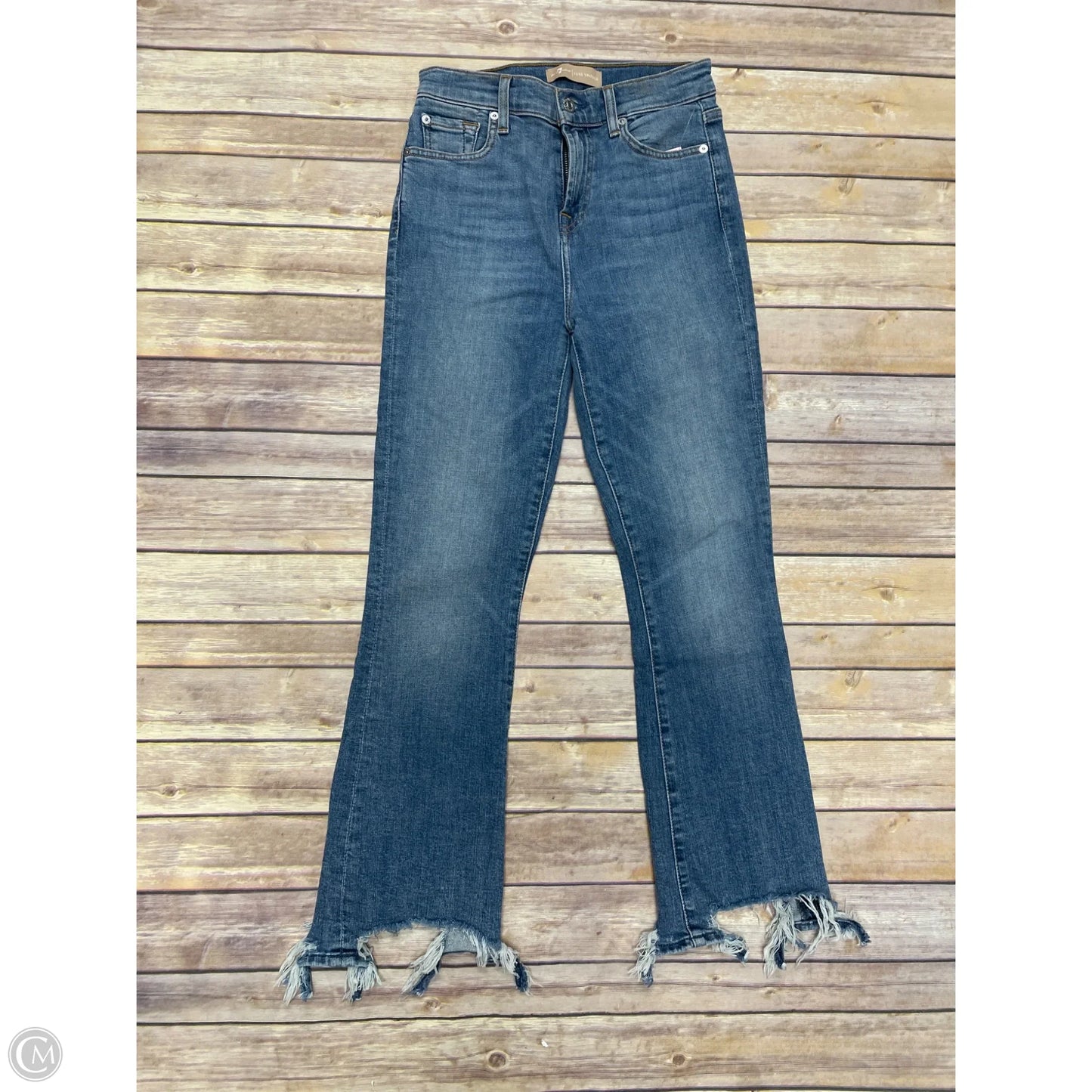 Jeans Flared By Seven 7 In Blue Denim, Size: 2