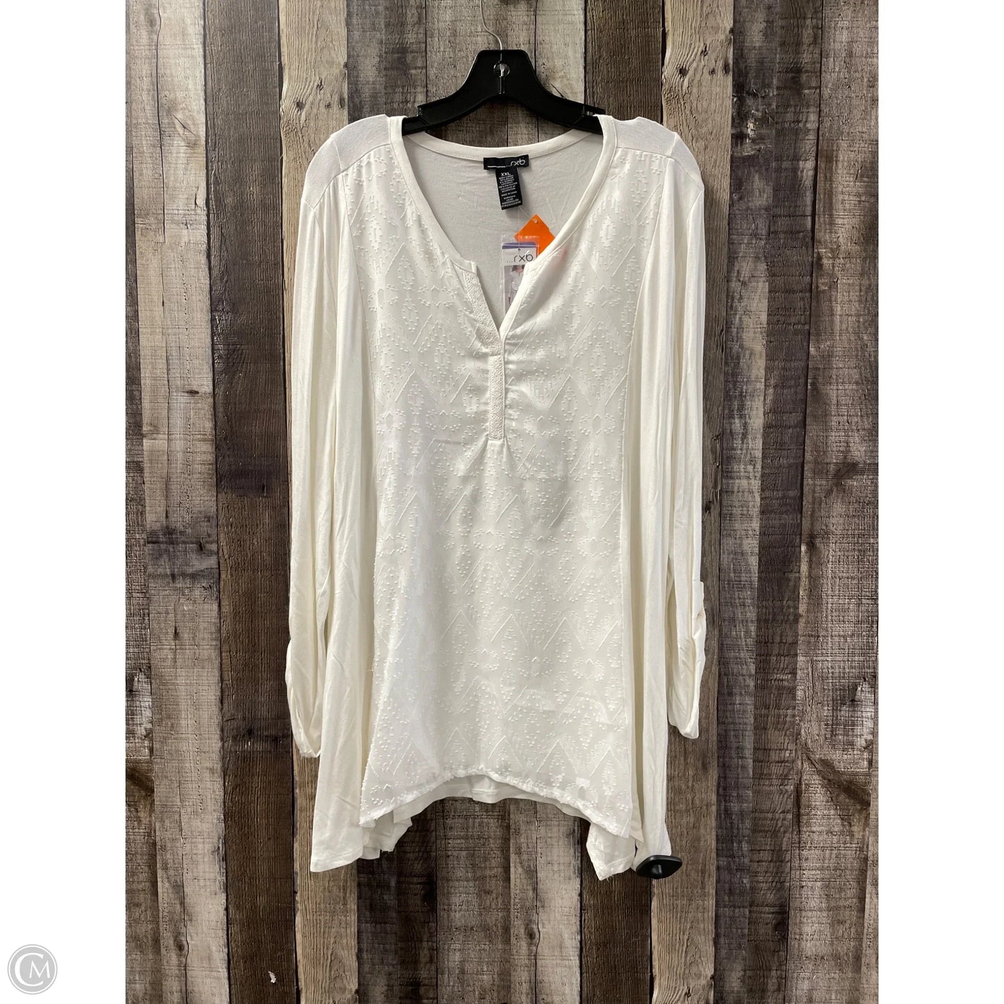 Top Long Sleeve By Rxb In Cream, Size: Xxl