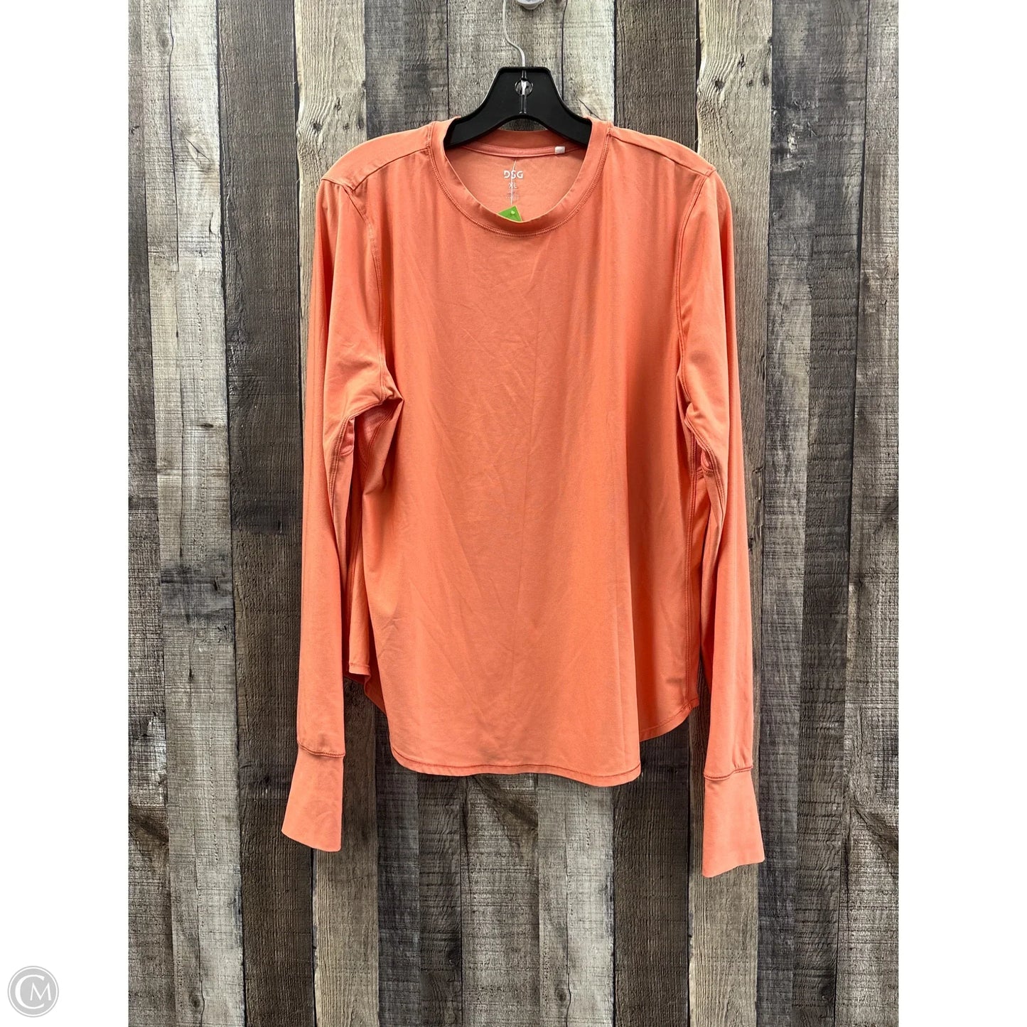 Athletic Top Long Sleeve Collar By Dsg Outerwear In Orange, Size: Xl
