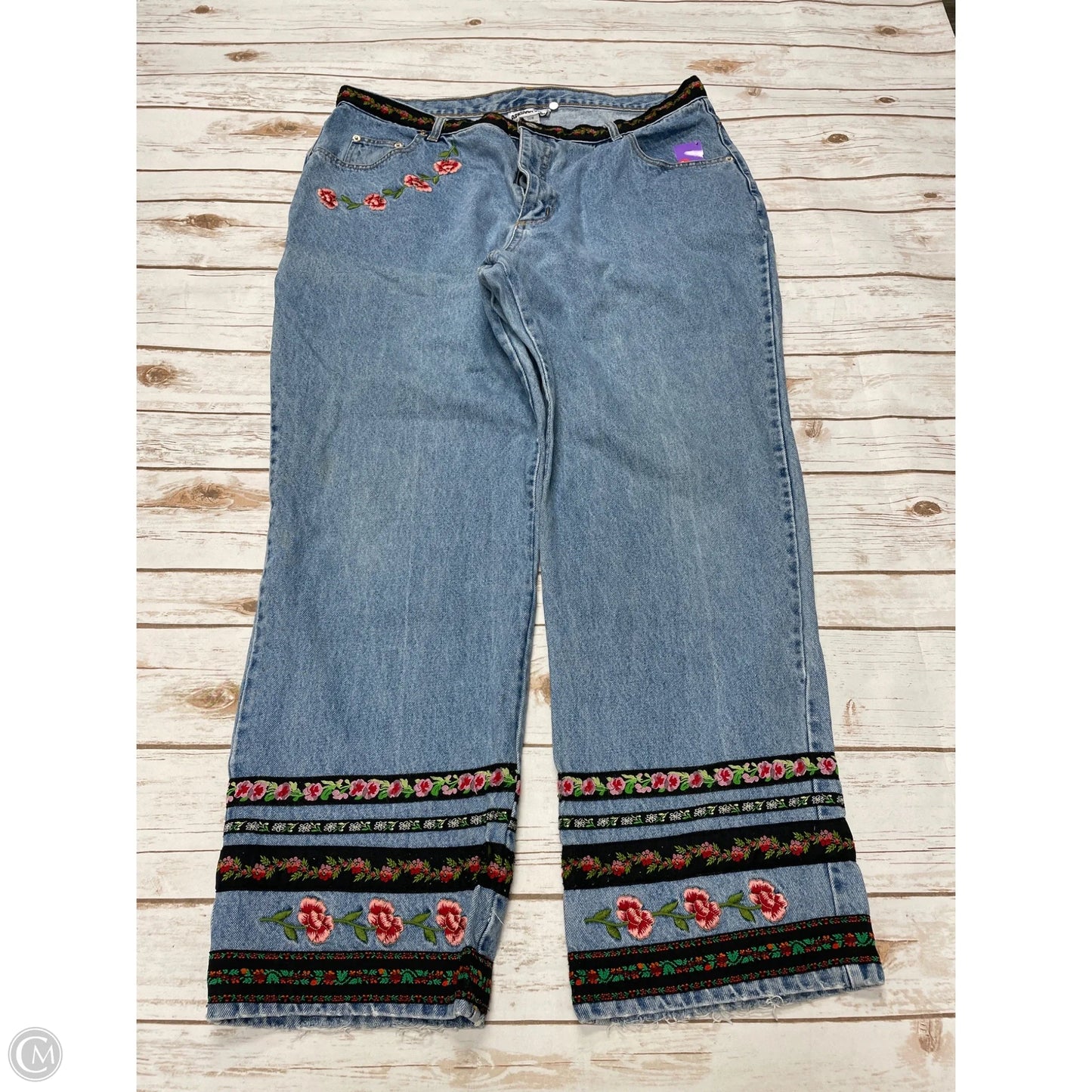Jeans Wide Leg By Cme In Floral Print, Size: 20