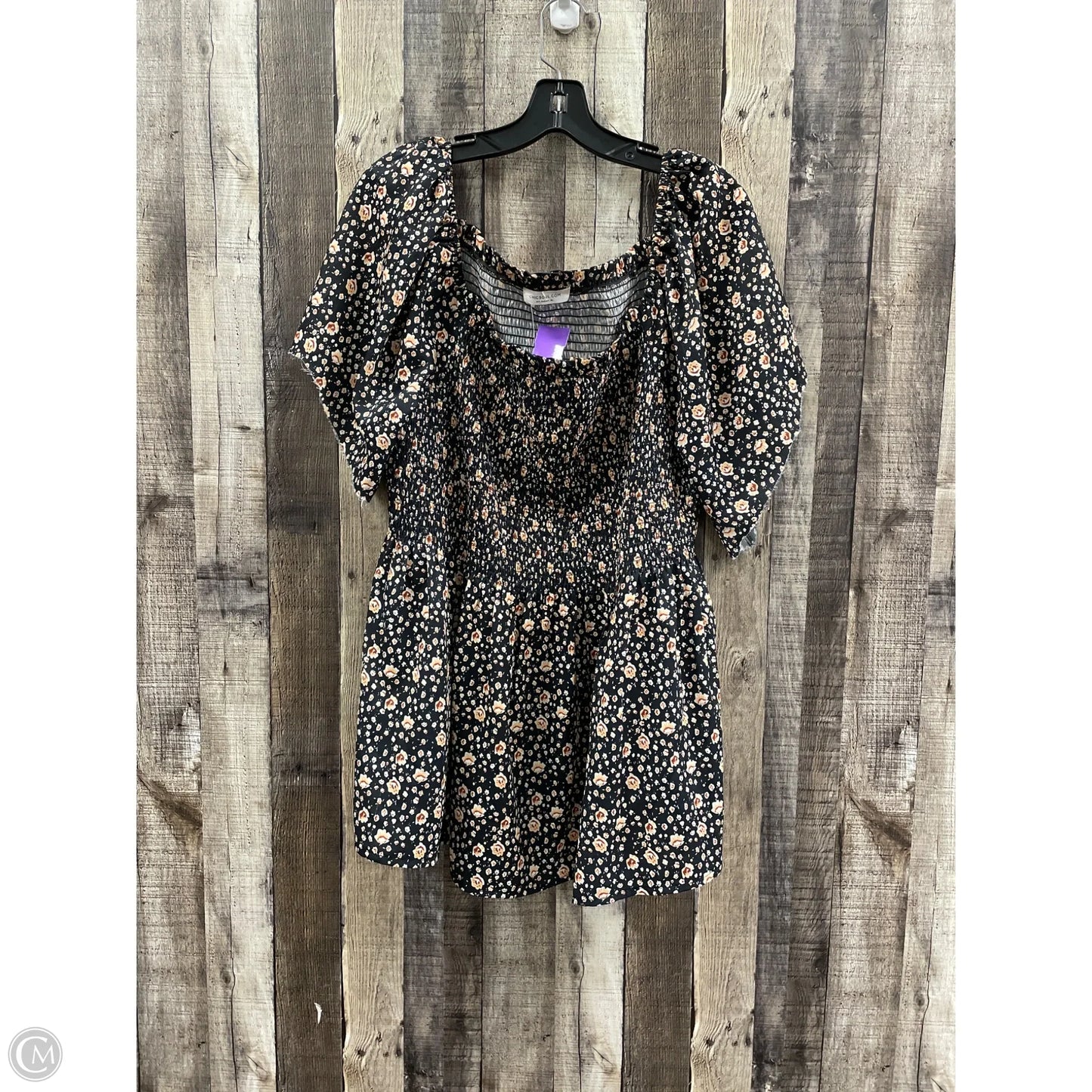 Top Short Sleeve By Chicsoul In Floral Print, Size: 2x