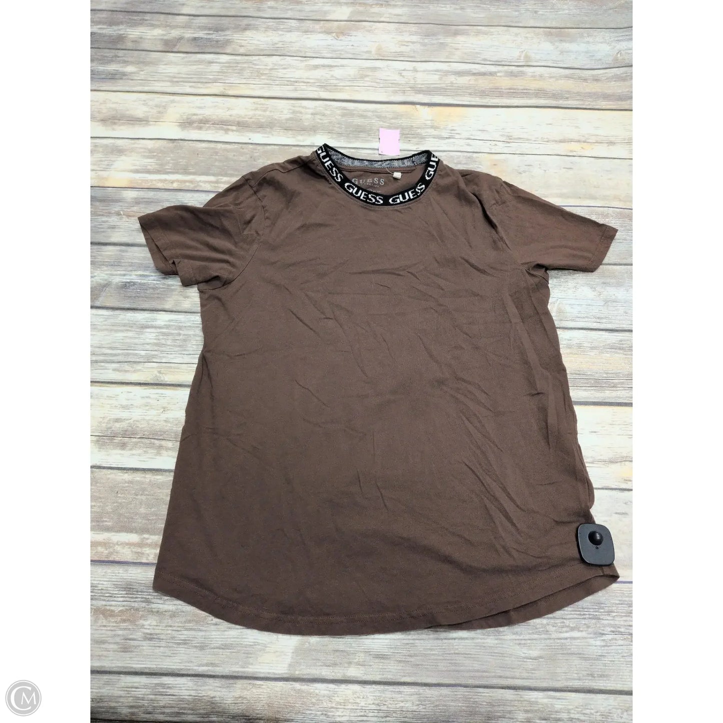 Top Short Sleeve By Guess In Brown, Size: L