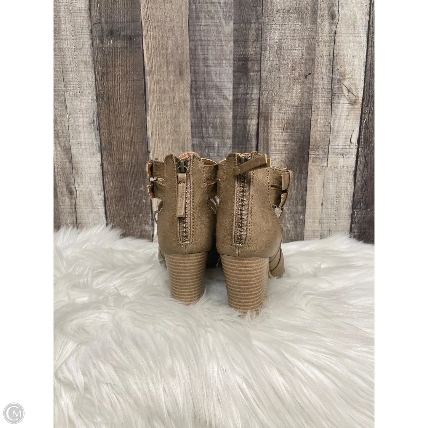Sandals Heels Block By Qupid In Brown, Size: 8.5