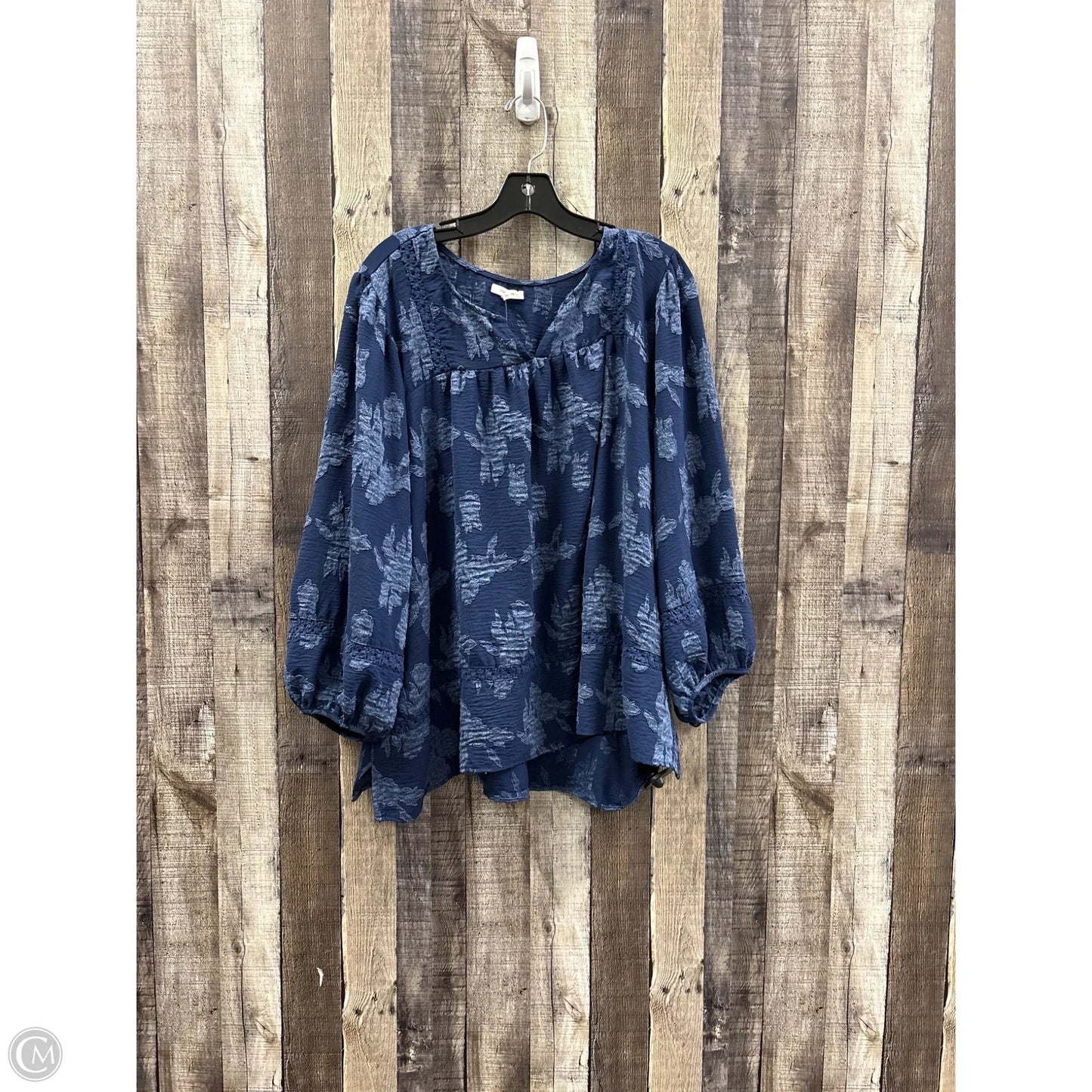 Top 3/4 Sleeve By Maurices In Blue, Size: 3x